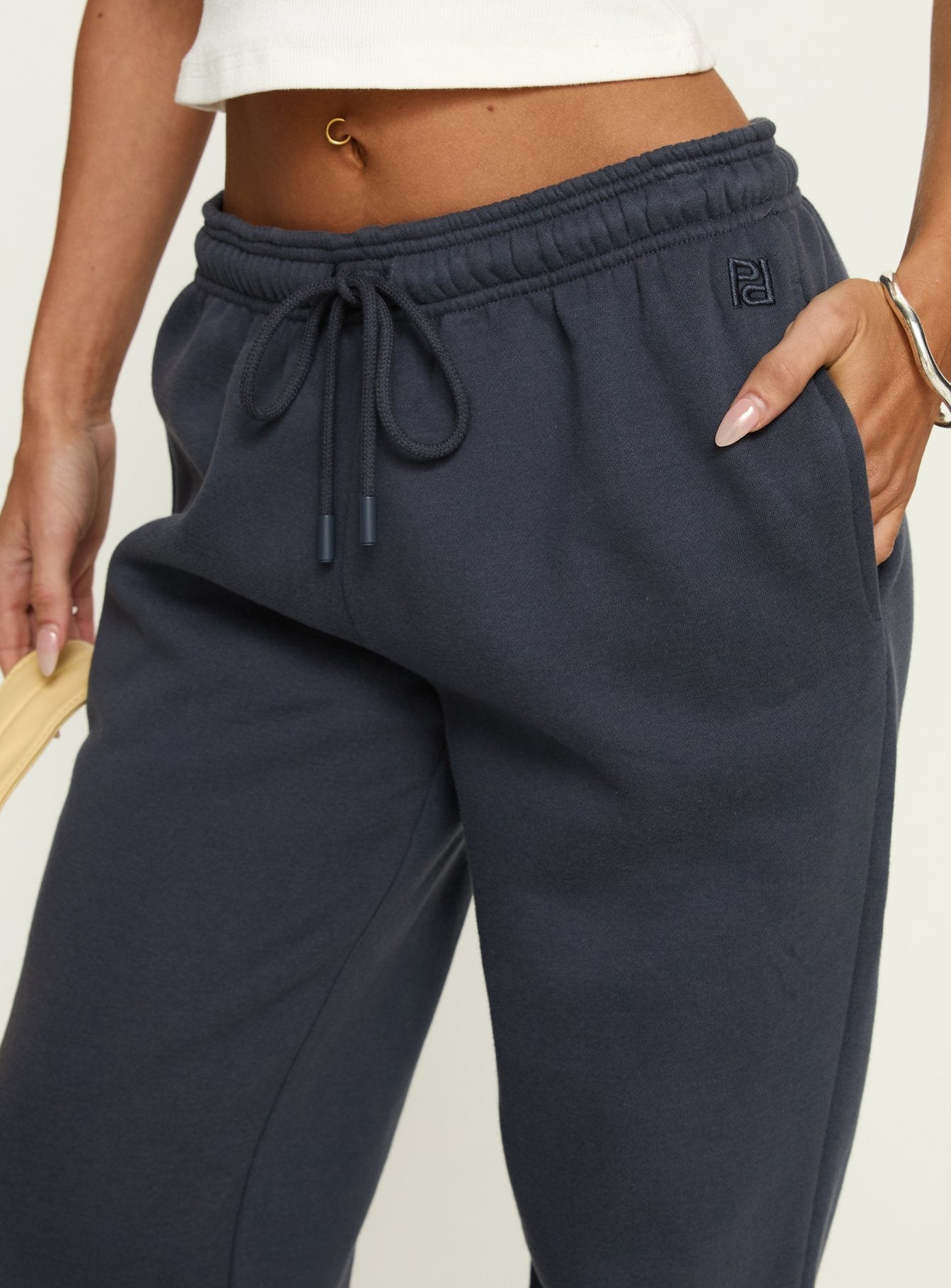 Caspa Dream Fleece Oversized Ankle Cuff Jogger Navy - Image 5