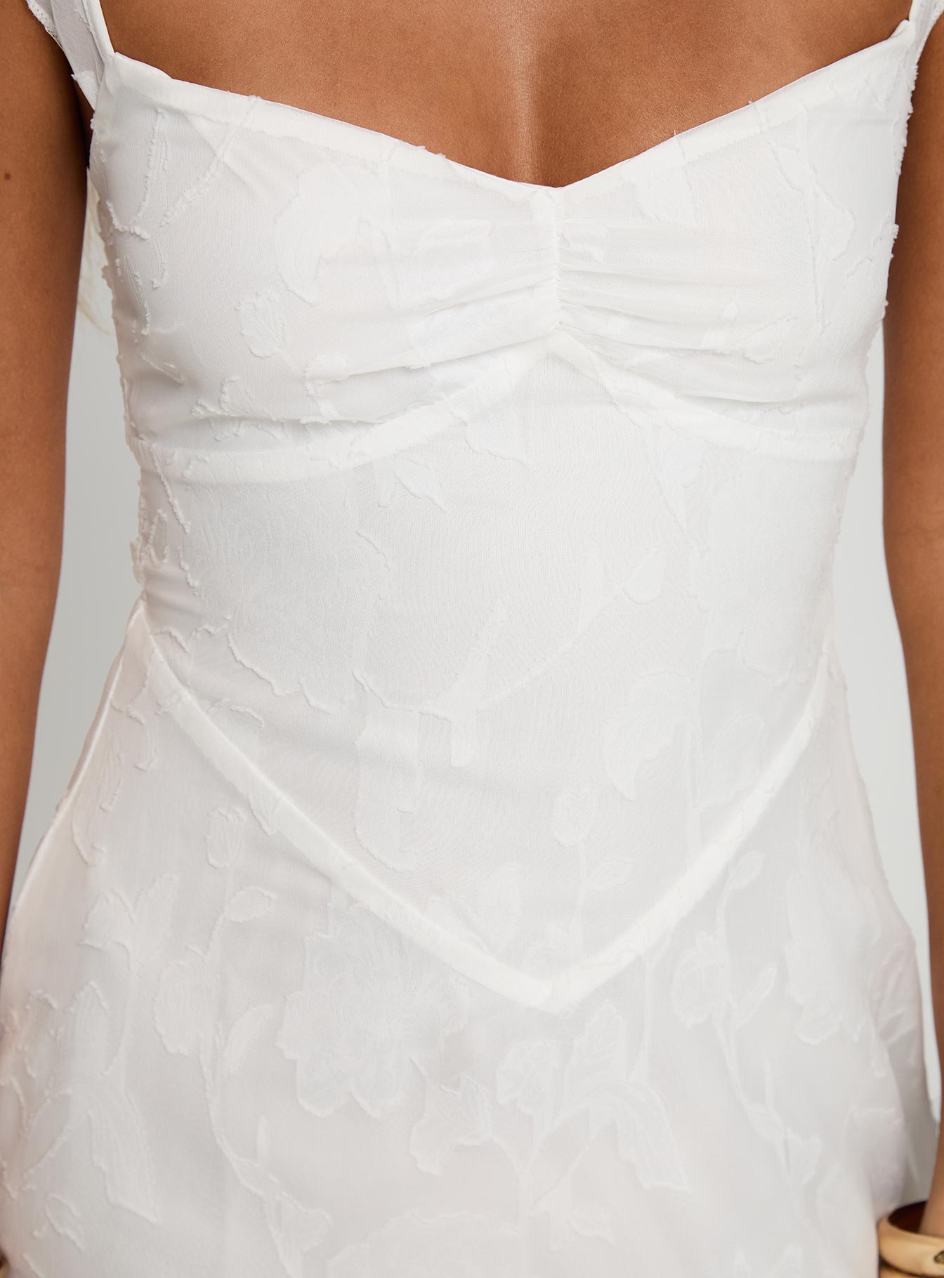 Past And Present Burnout Tie Back Mini Dress White - Image 6