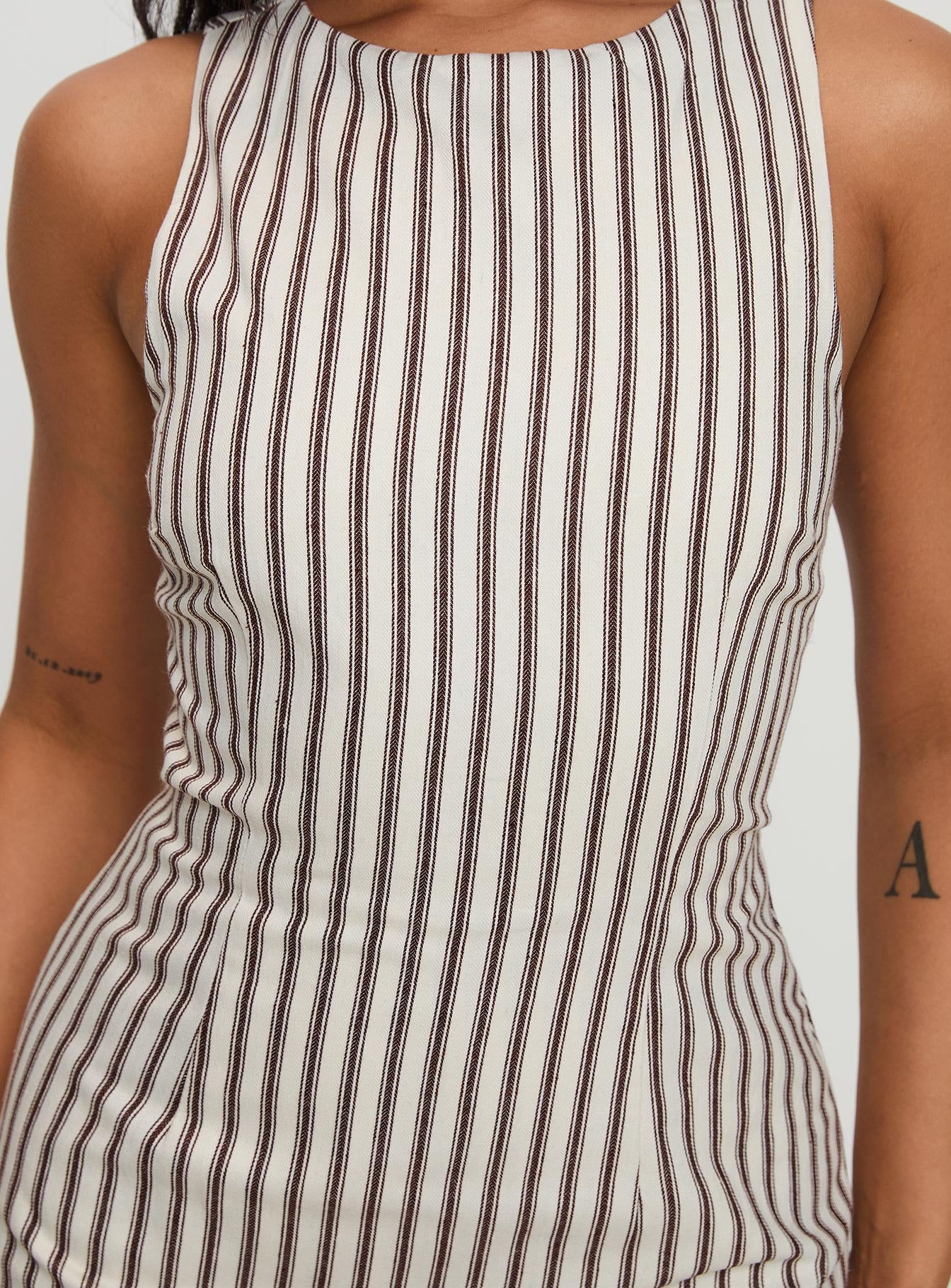 Yumiko Romper Brown Stripe - Image 5