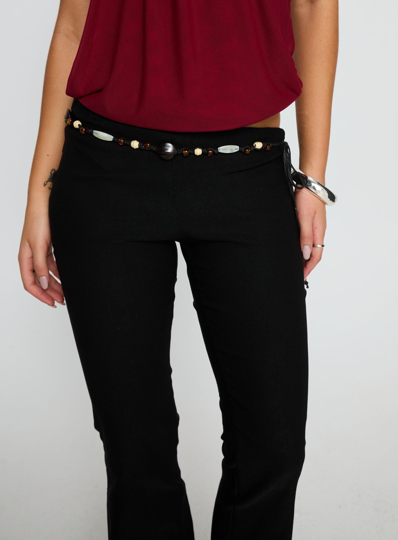 Krislynn Button Belt Pants Black - Image 6
