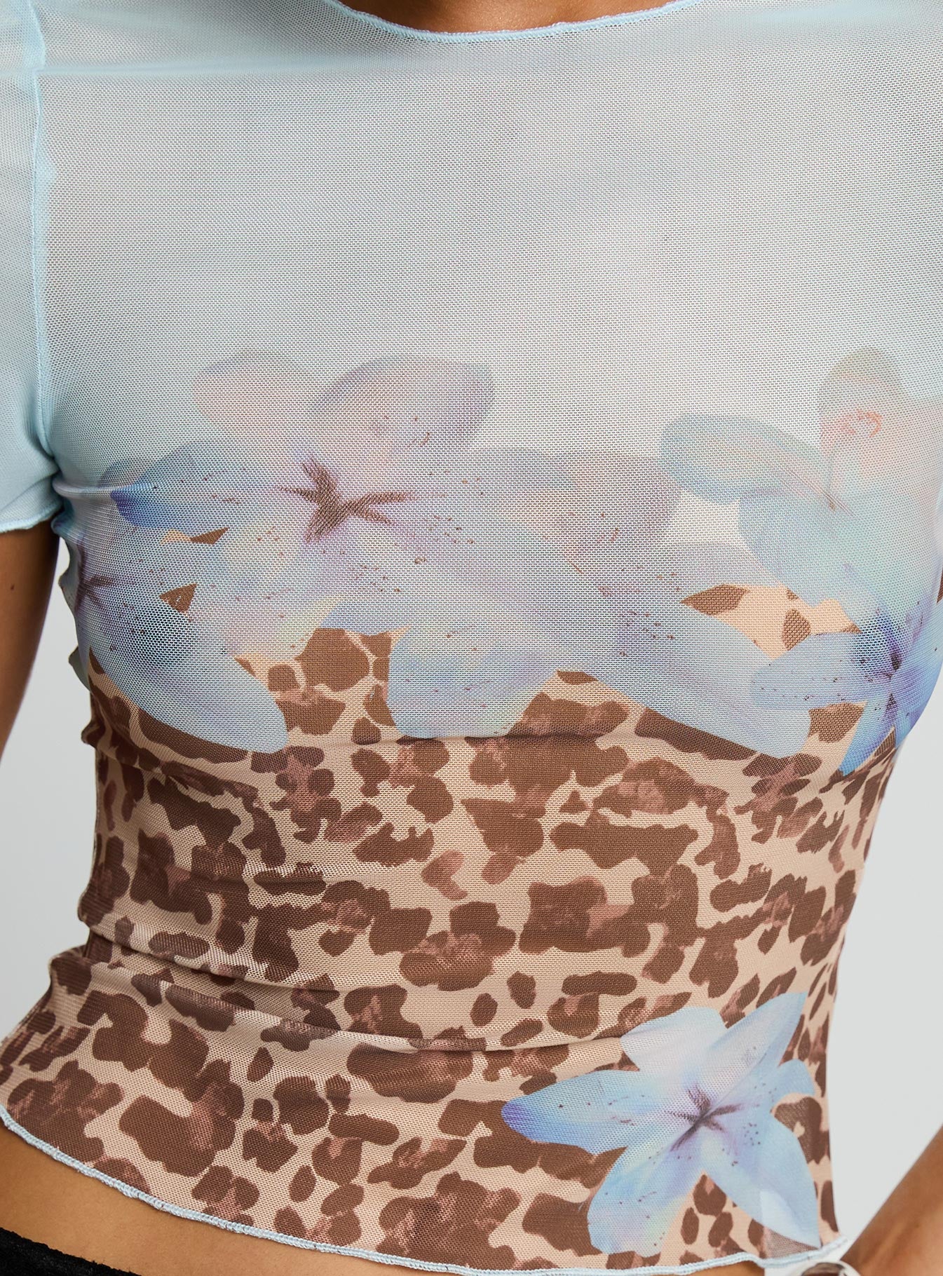 Pop Quiz Mesh Top Blue Leopard - Image 6