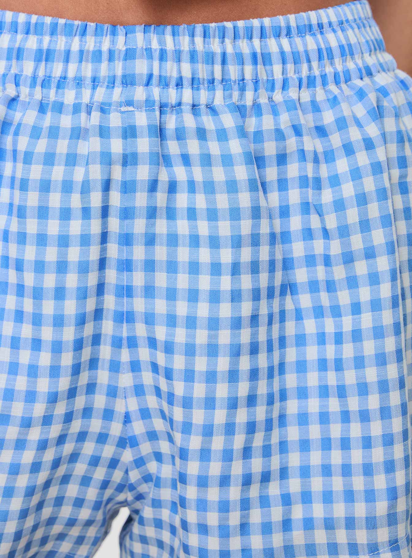 Beach House Shorts Blue White Gingham - Image 5