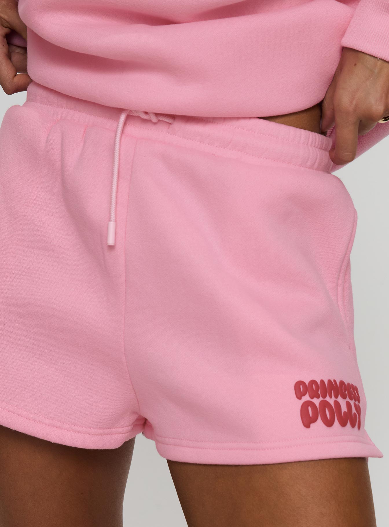 Princess Polly Sweat Short Bubble Text Pink Red - Image 5