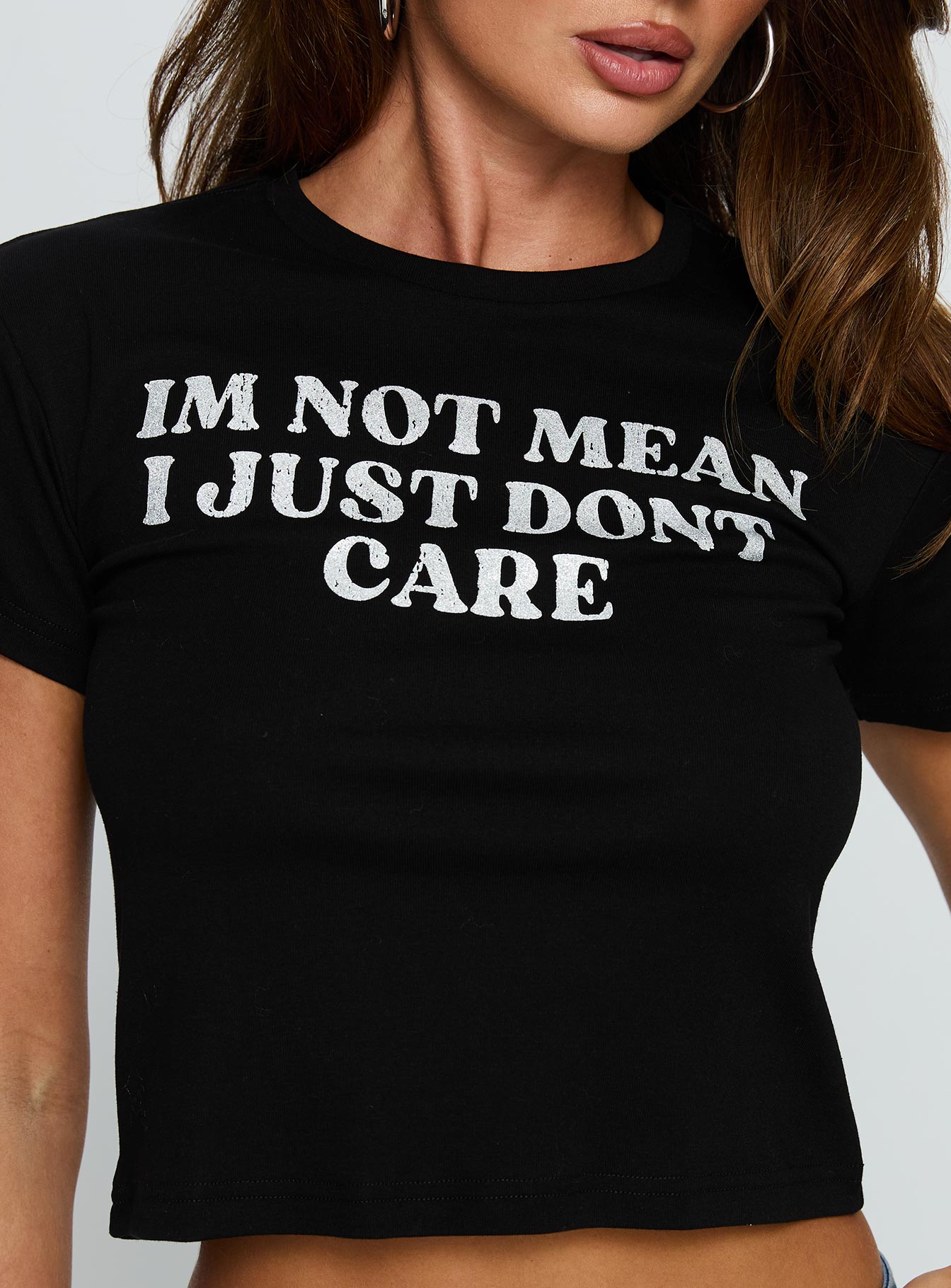 Im Not Mean Graphic Top Black - Image 5