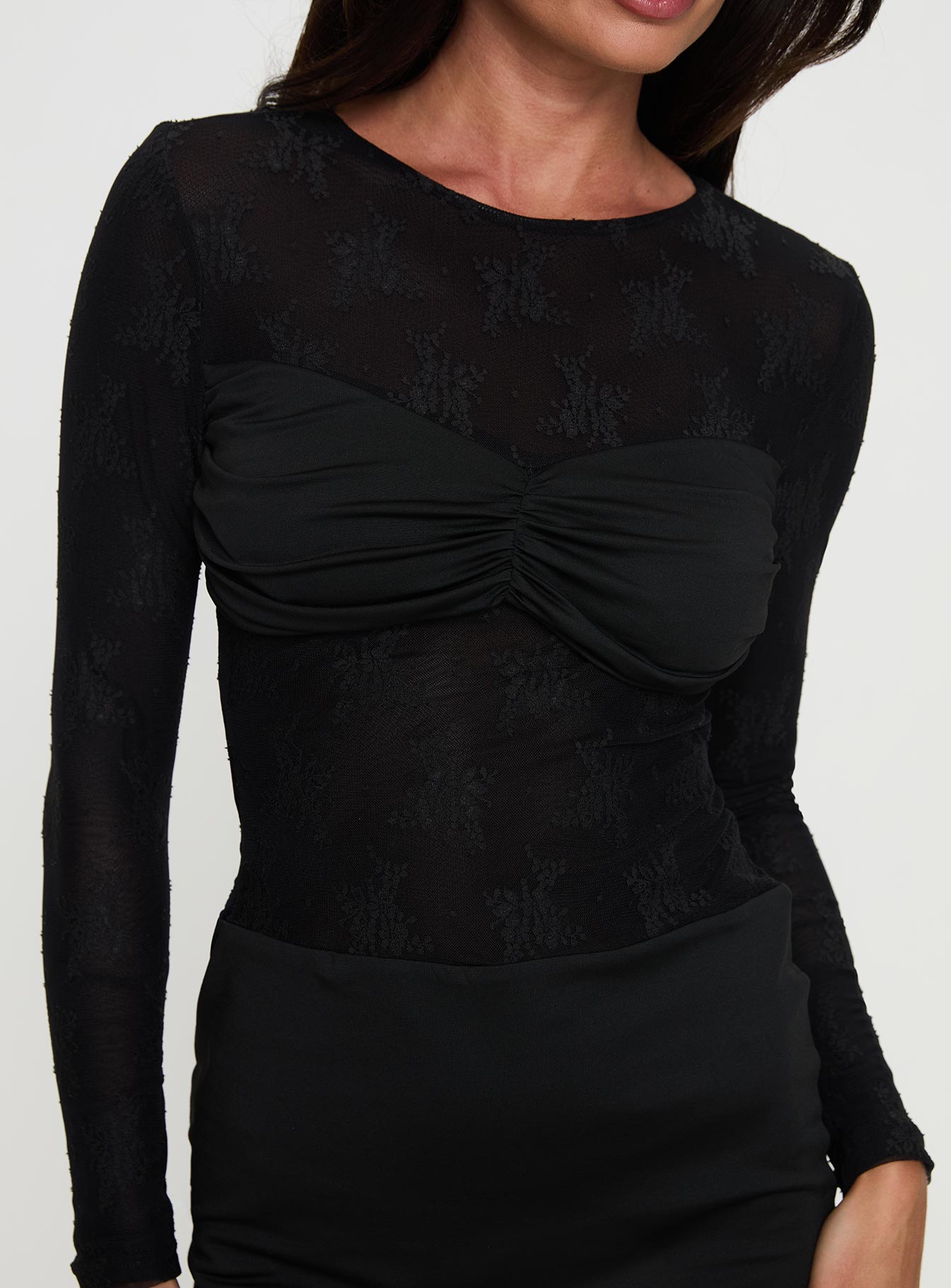 Perissa Long Sleeve Mini Dress Black - Image 5