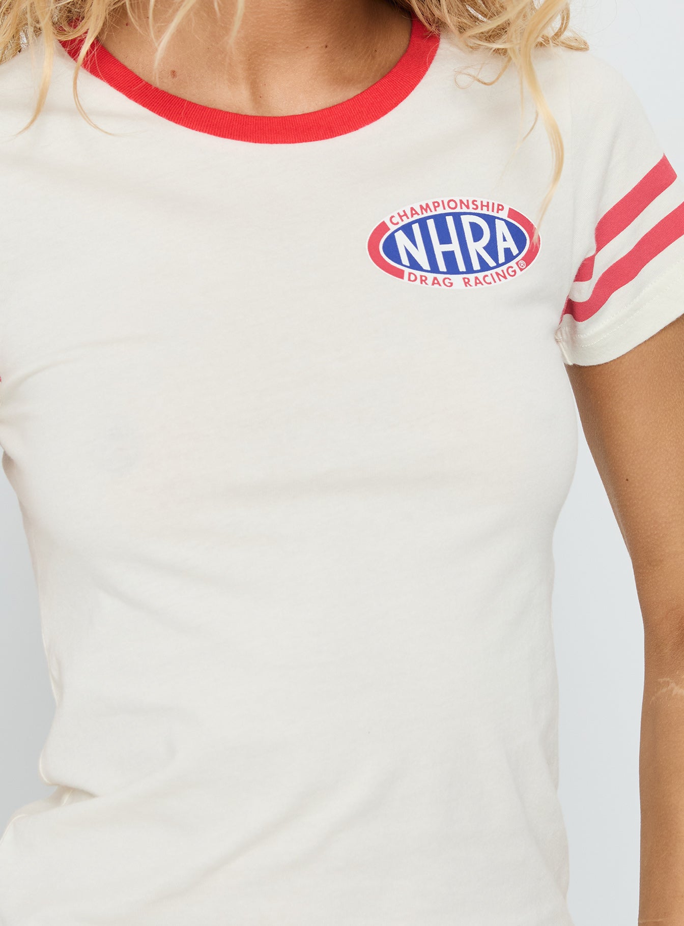 Nhra Championship Ringer Graphic Top White - Image 6