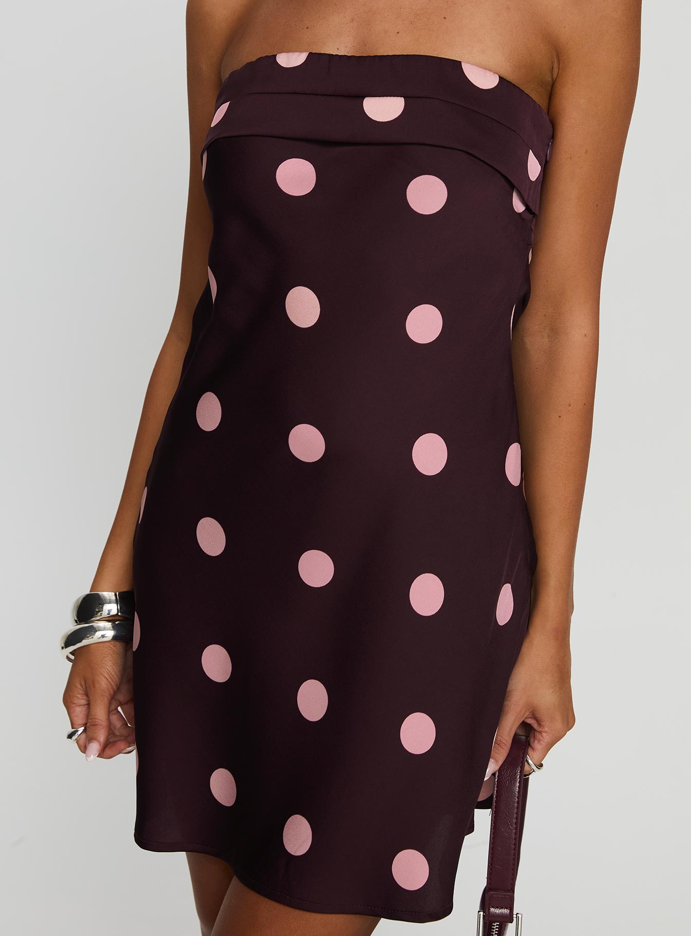 Phillipa Mini Dress Plum Pink Polka Dot - Image 6