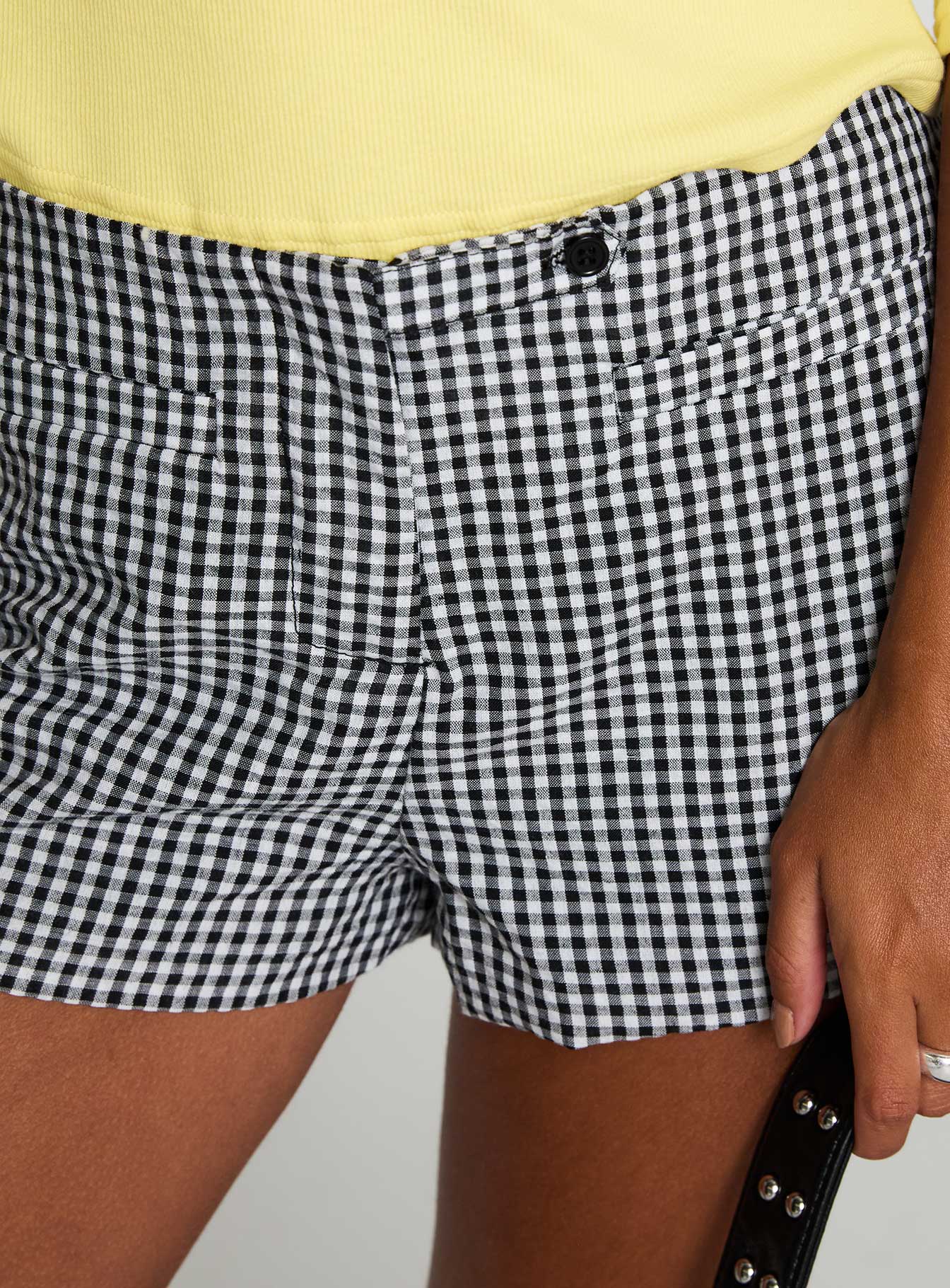 Hot Commodity Micro Shorts Black Gingham - Image 6