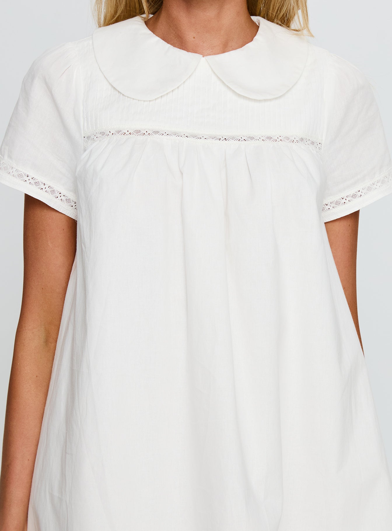 Bethanne Babydoll Mini Dress White - Image 6