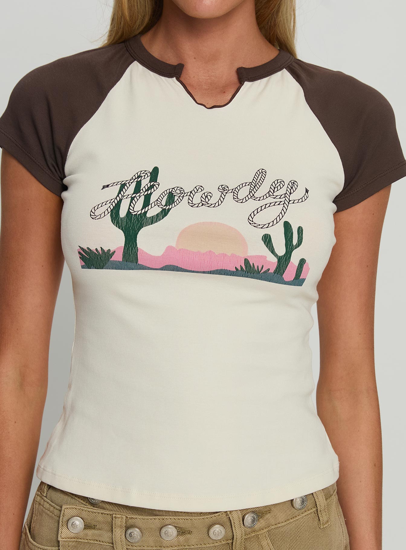 Howdy Cowgirl Graphic Top Cream - Image 6