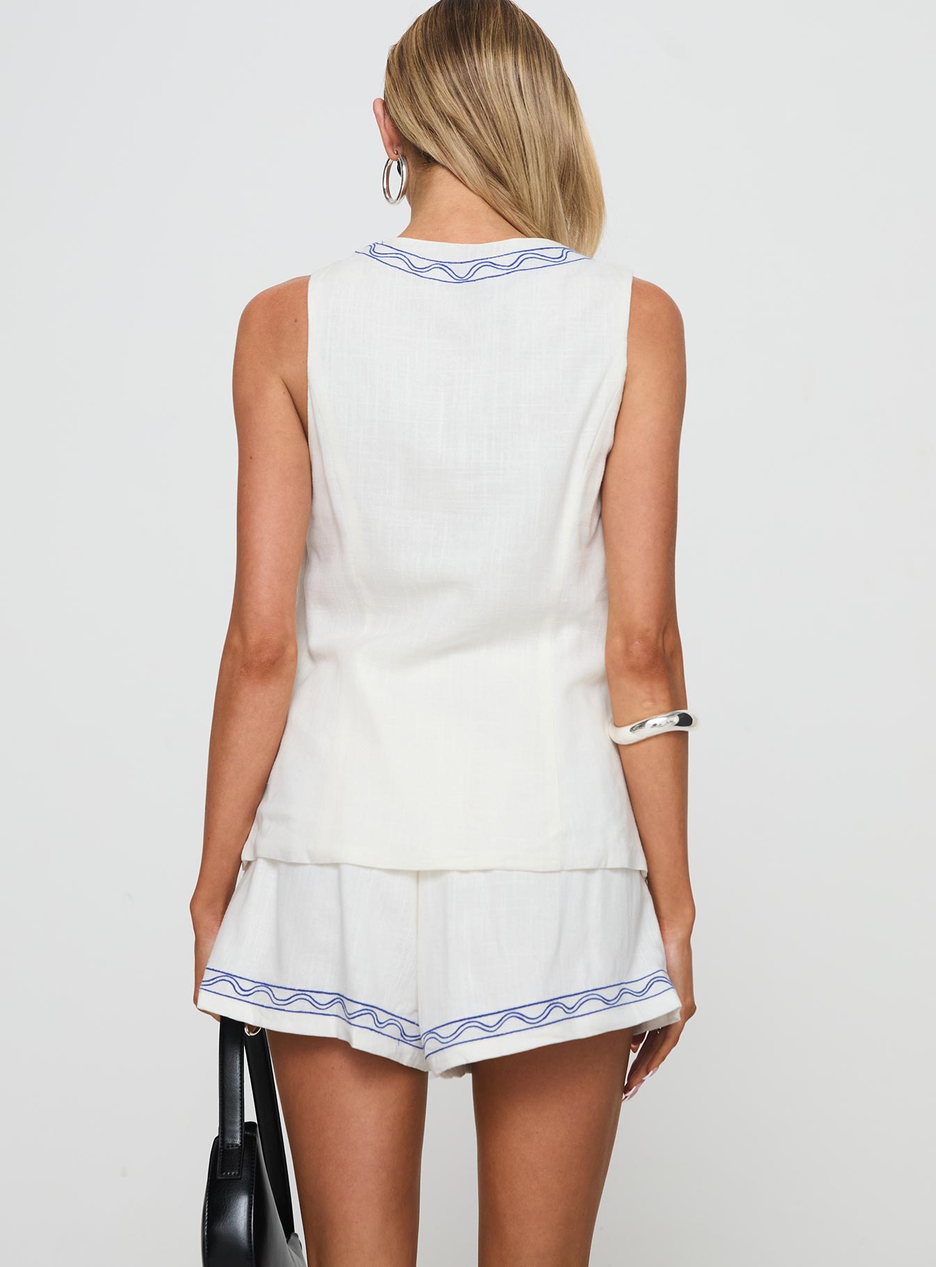 Sun And Palm Trees Vest Set White Blue - Image 6