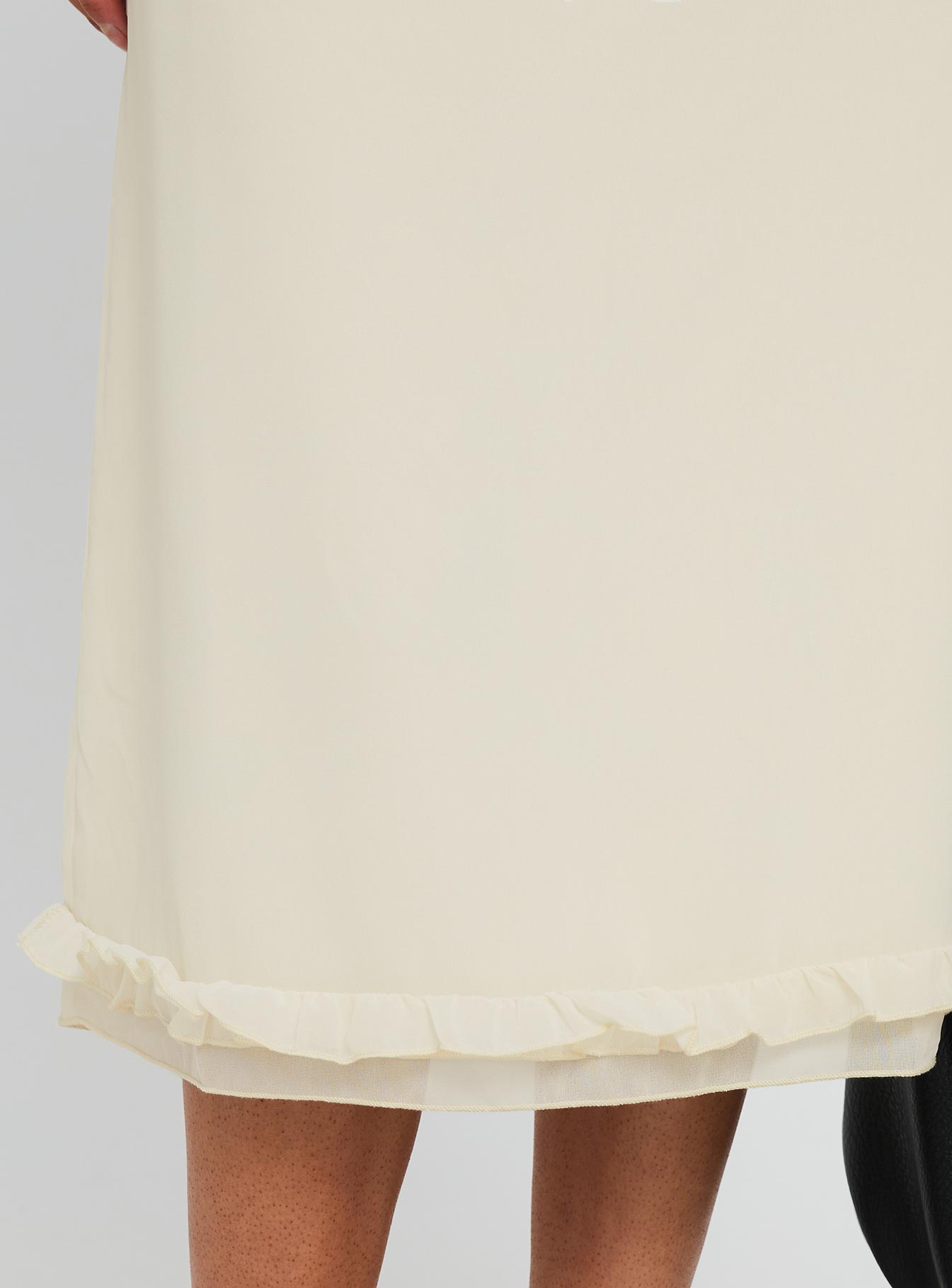 Rosette Frill Midi Skirt Cream - Image 6