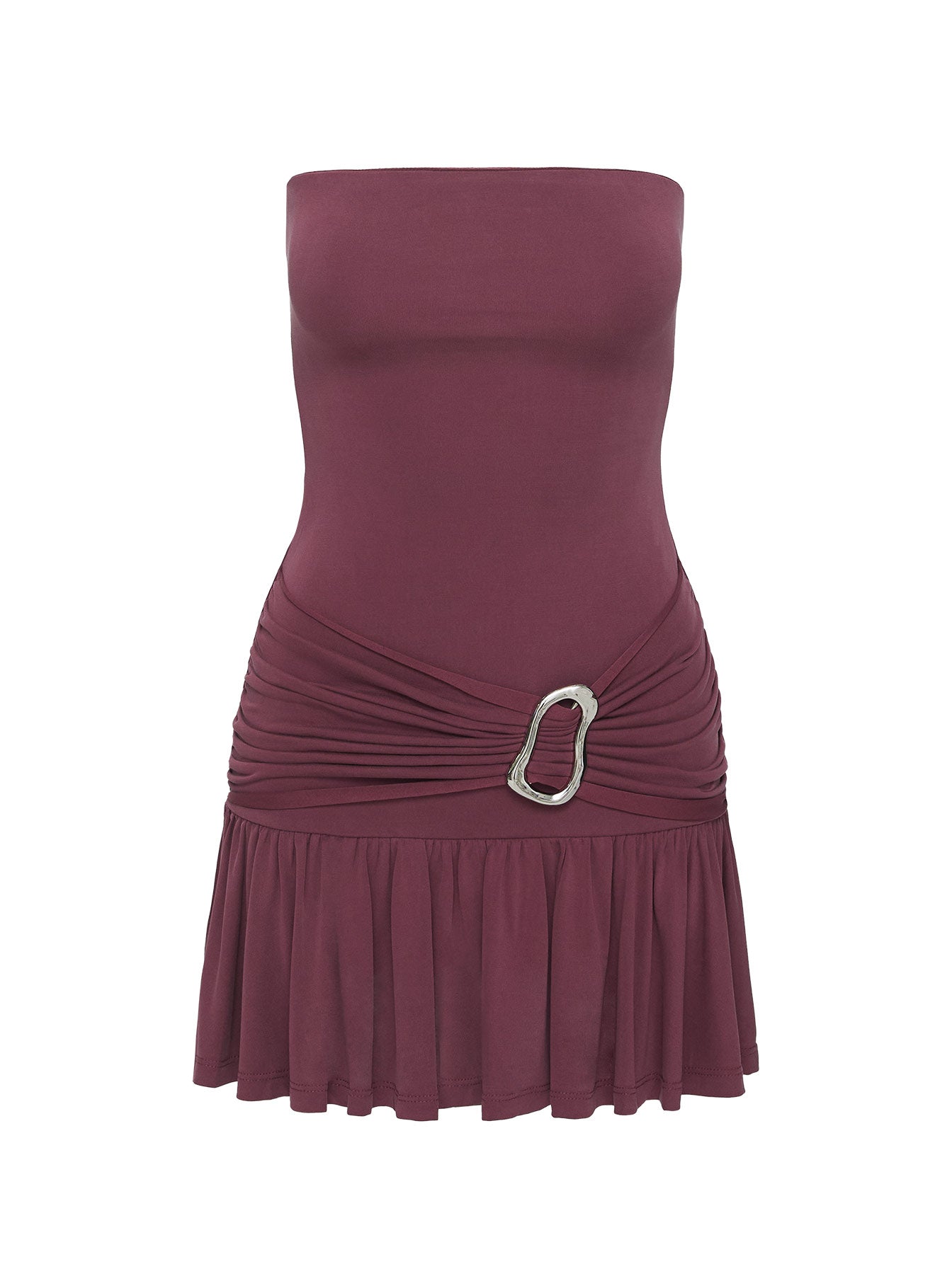 Love Lingers Strapless Mini Dress Burgundy - Image 5