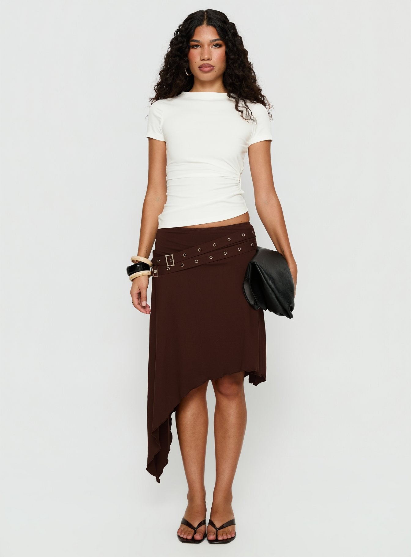 Chelese Cut Out Ruched Top White - Image 7