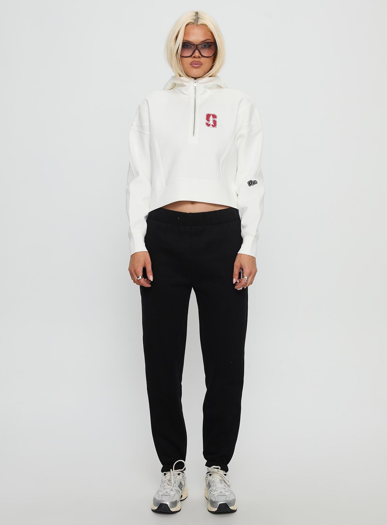 Stanford Buttersport Half-zip Hoodie White - Image 7
