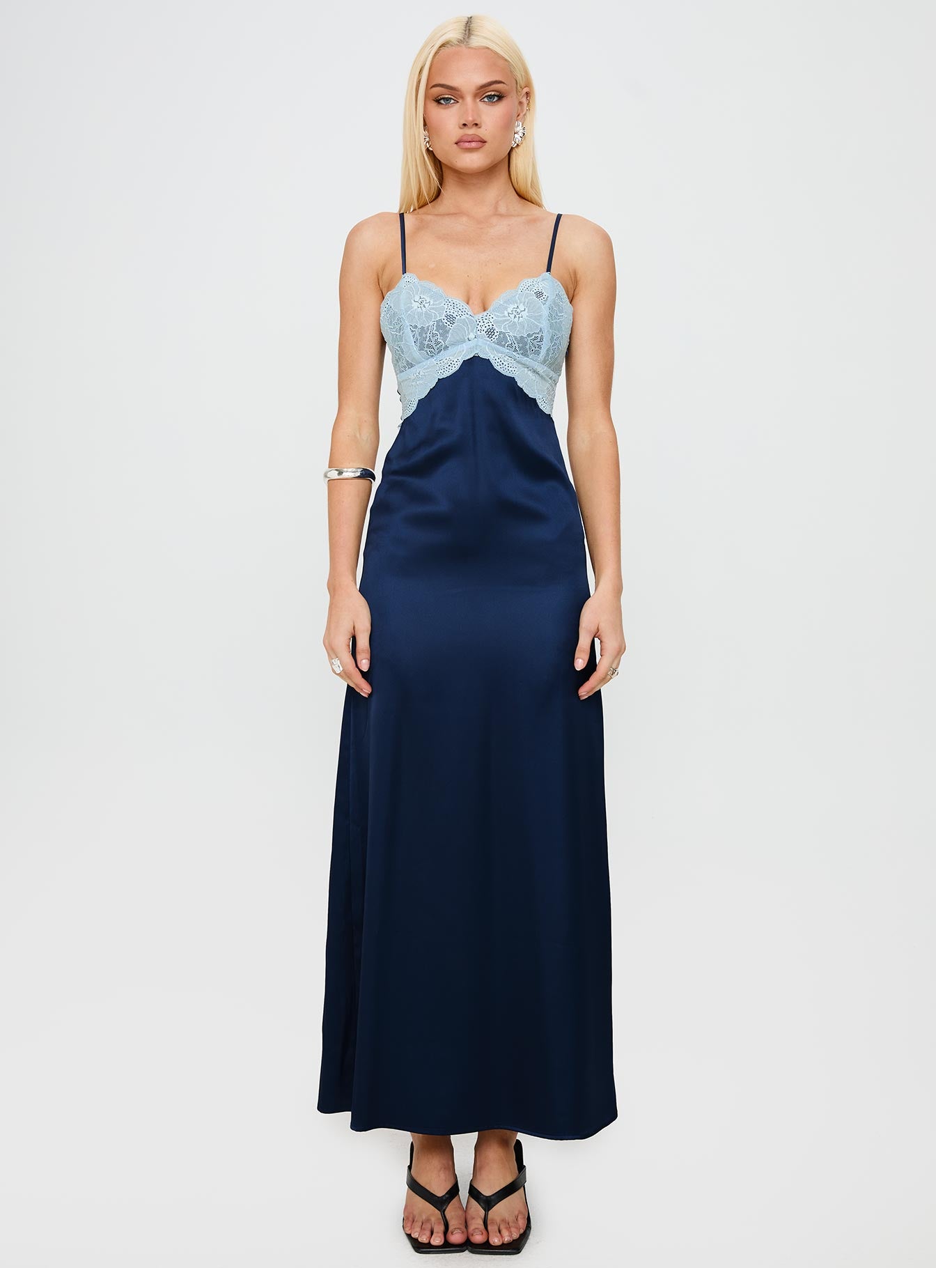 Better Than Words Lace Maxi Dress Navy - Image 6