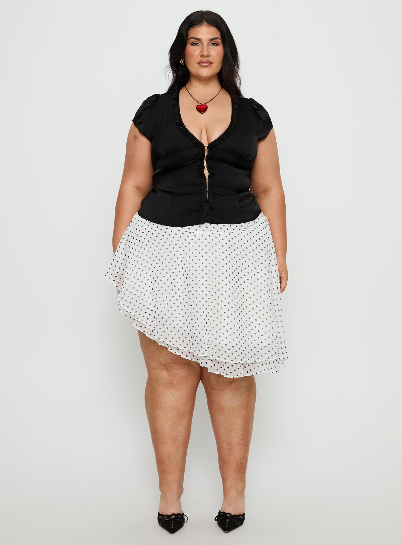Tatianna Frill Blouse Top Black Curve - Image 7