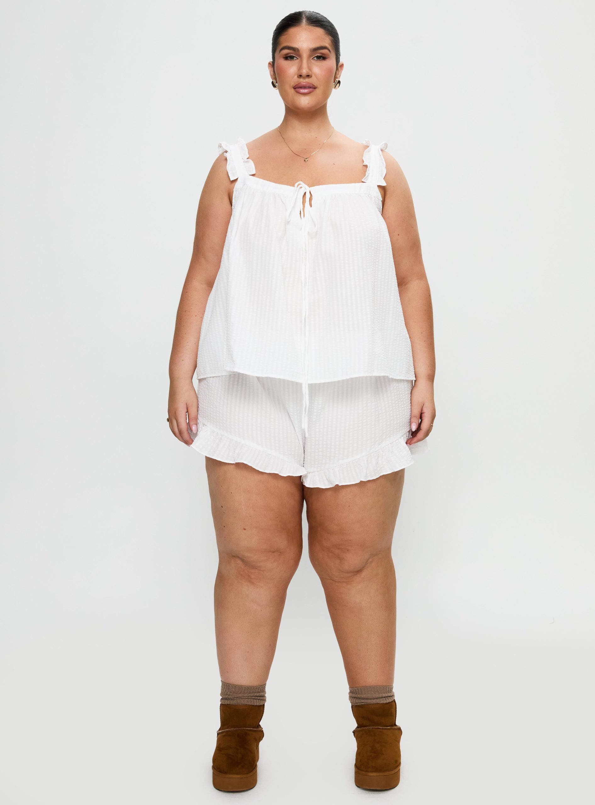 Santabelle Frill Shorts White Curve - Image 7