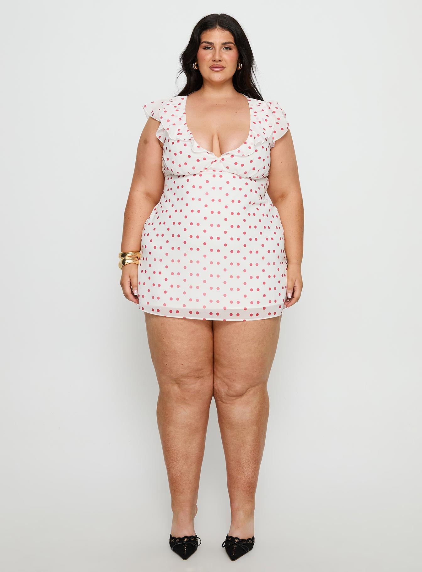I Guess So Mini Dress White Burgundy Curve - Image 7