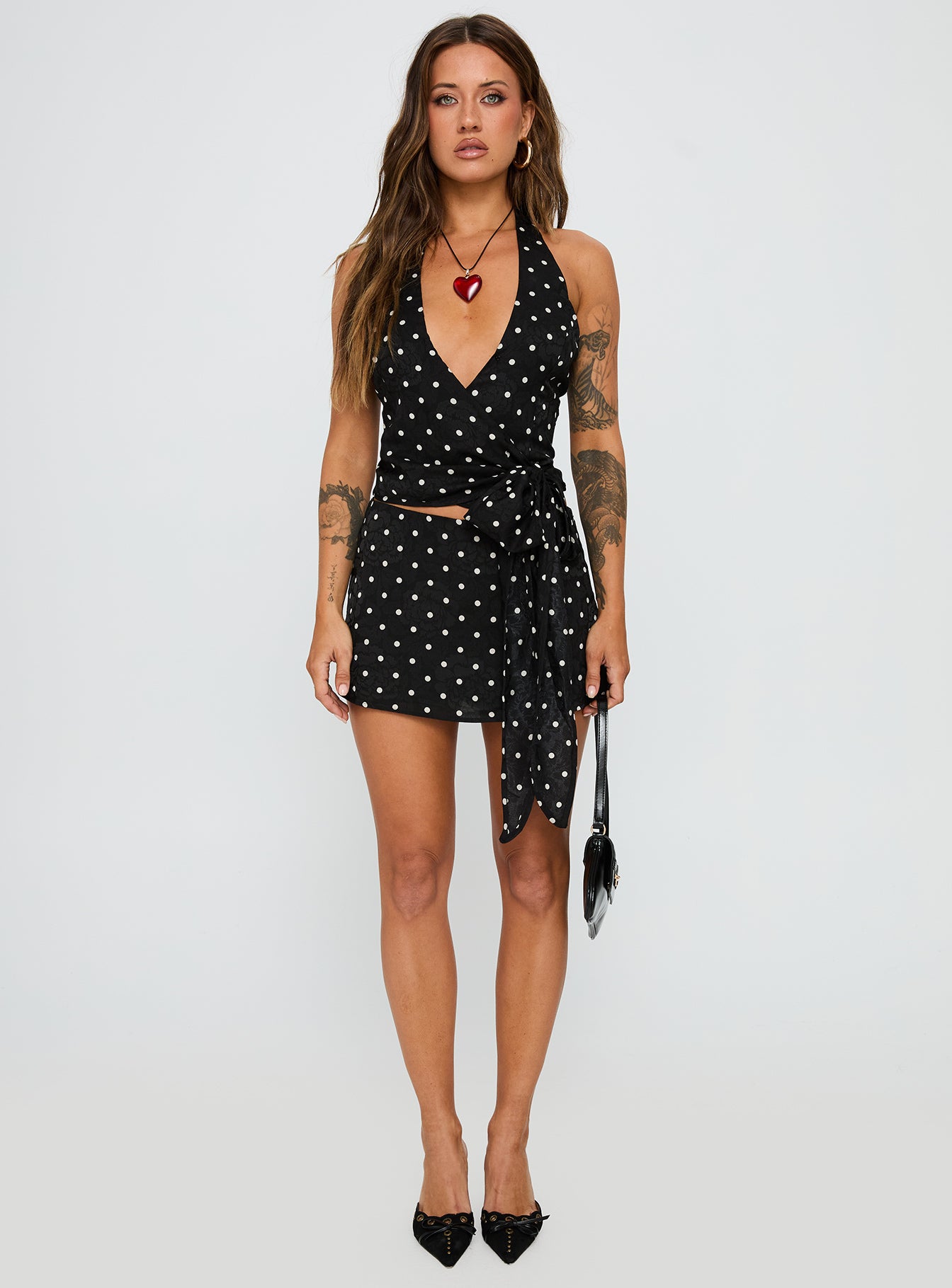 Beffanie Halter Wrap Set Black Polka Dot - Image 7