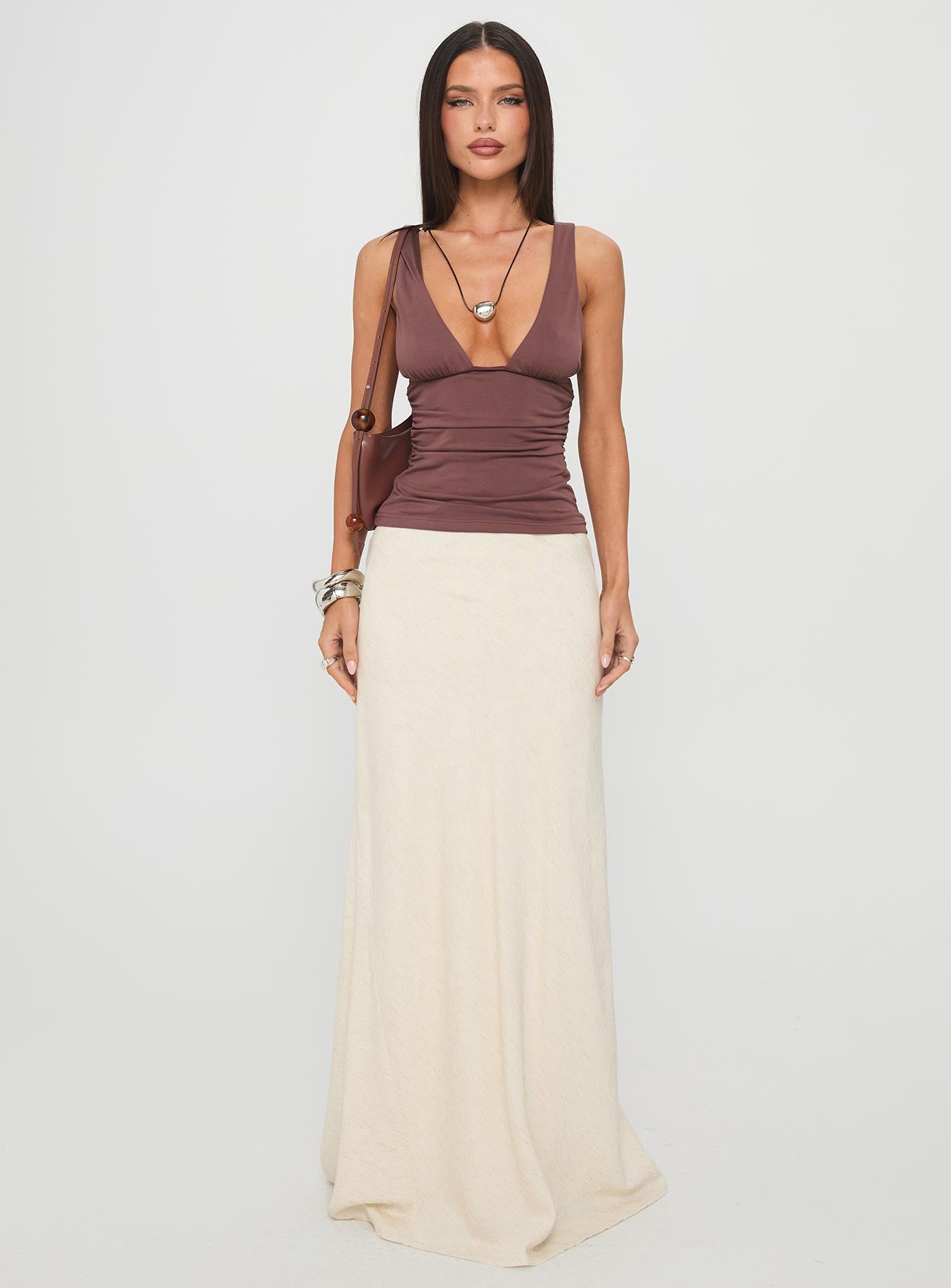 Sublime Ruched Top Brown - Image 7