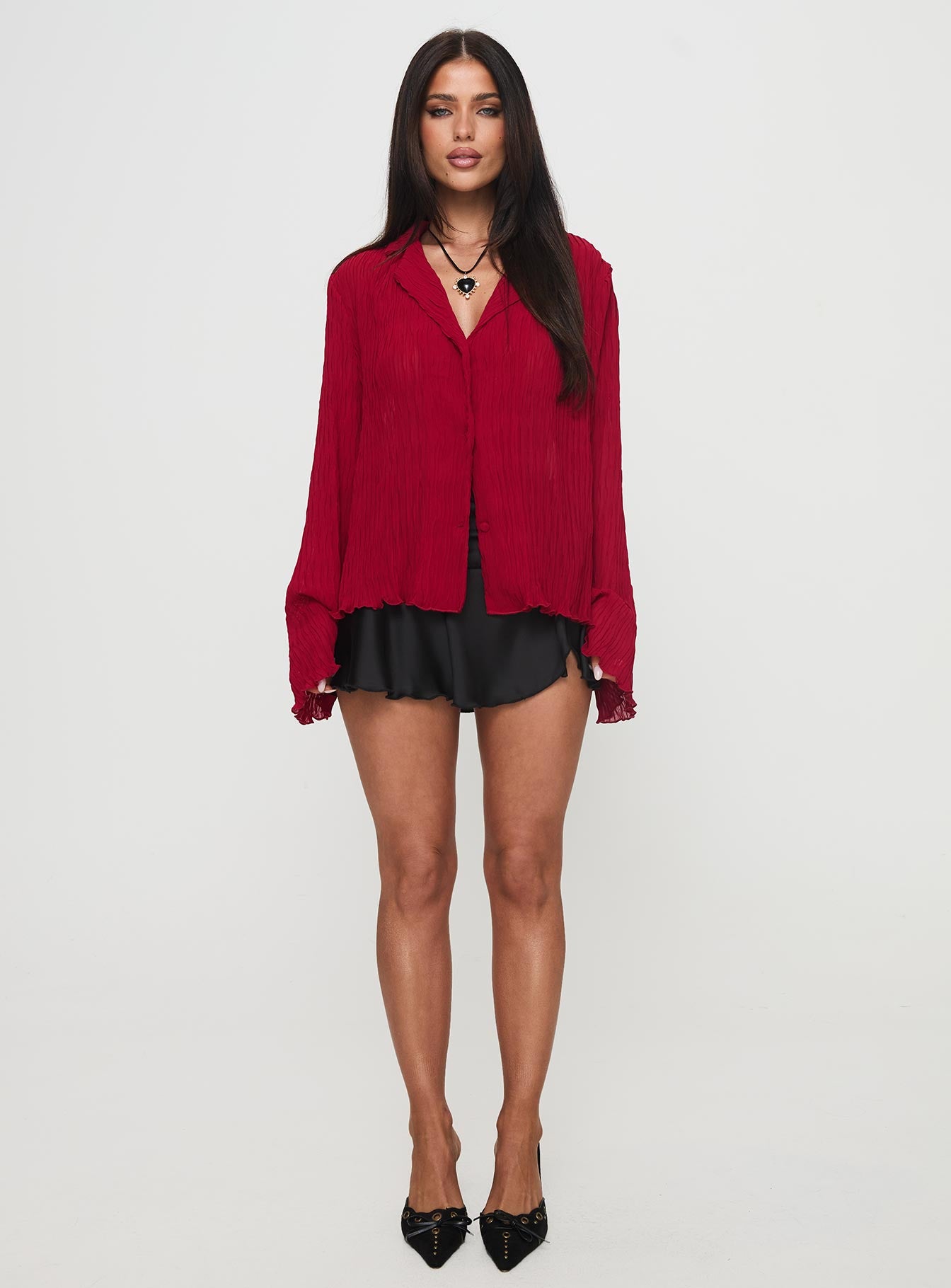 Selma Shirt Burgundy - Image 7