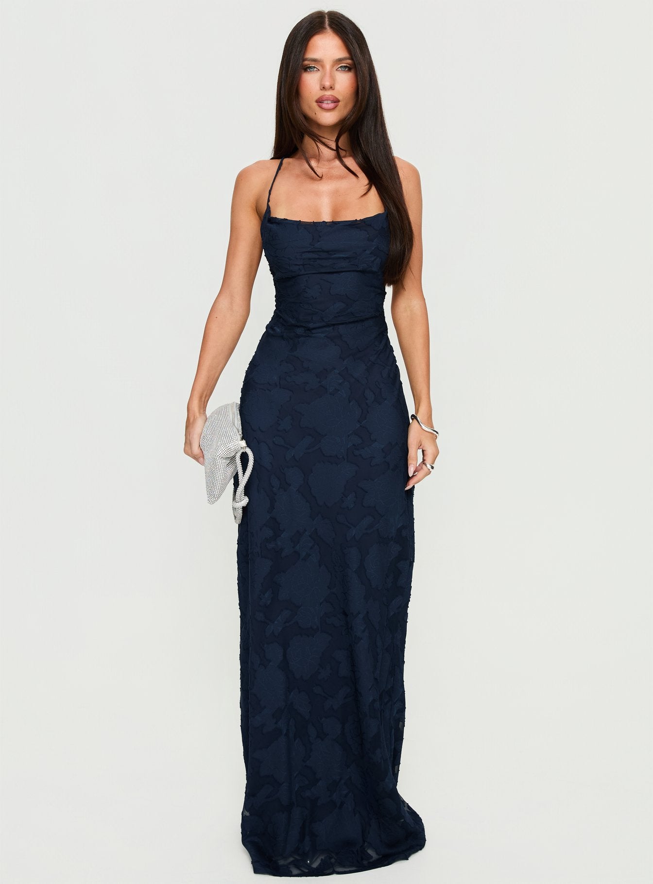Celena Maxi Dress Navy Burnout - Image 7