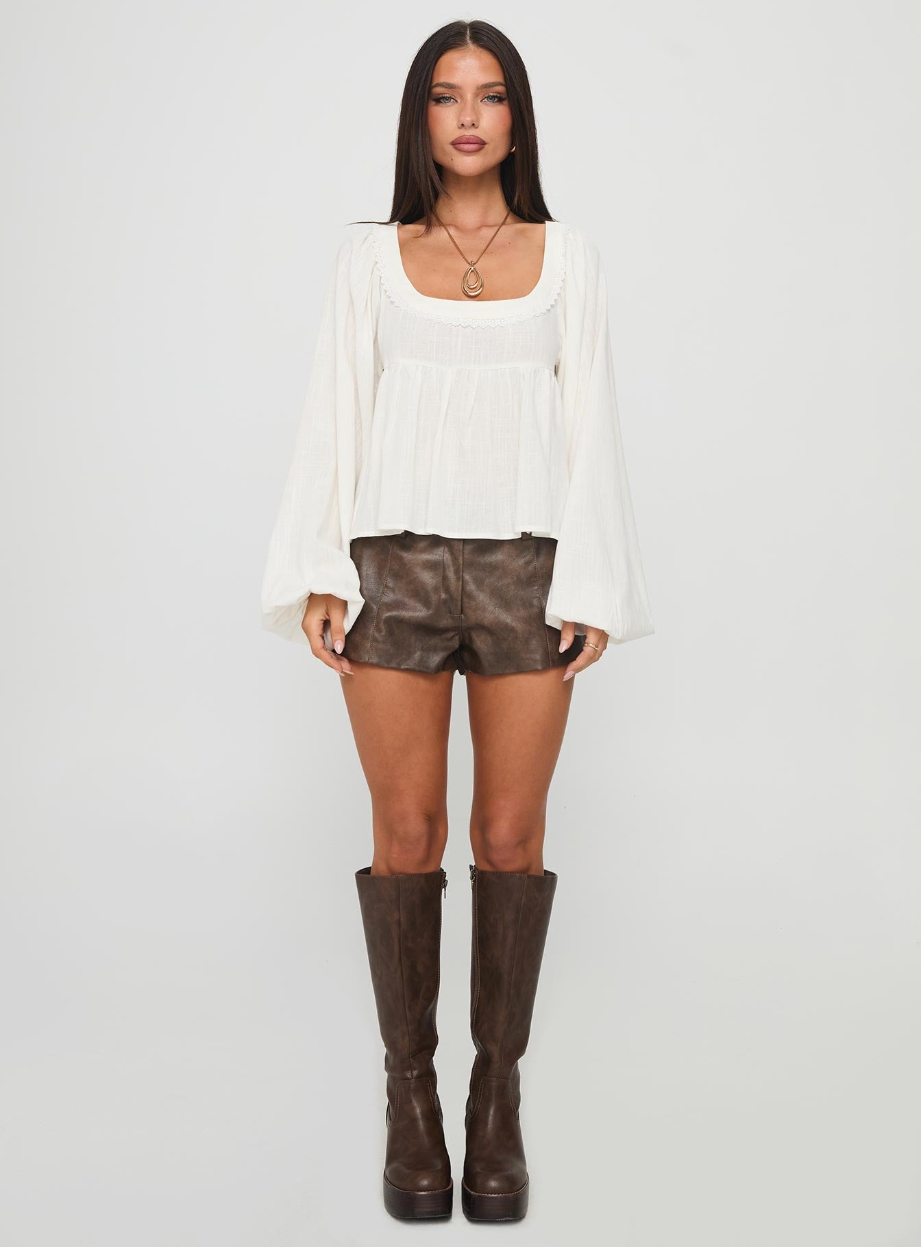 Benjie Long Sleeve Top White - Image 7