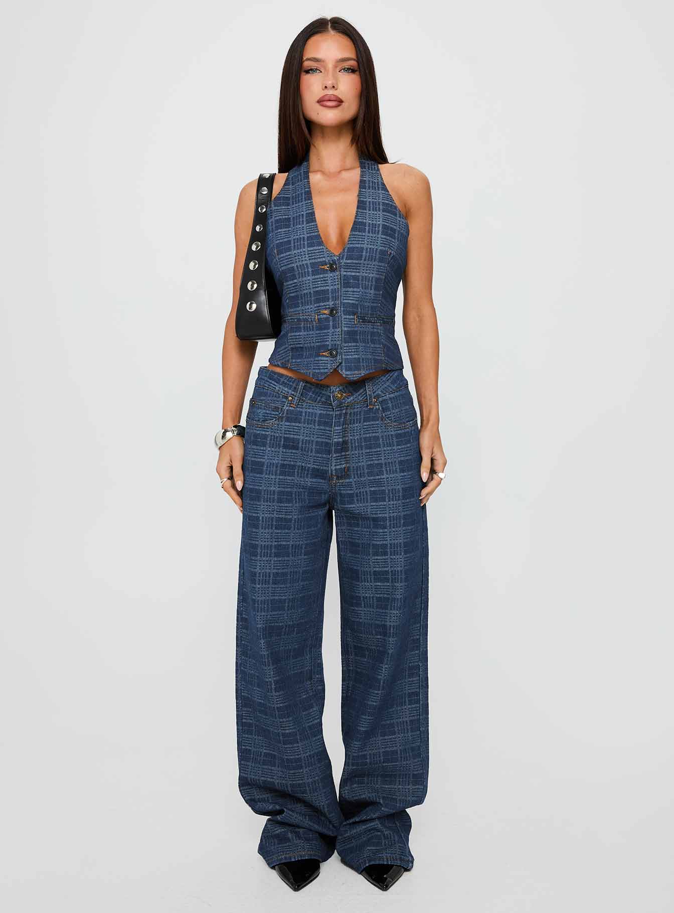 Renewal Halter Top Indigo Plaid - Image 7