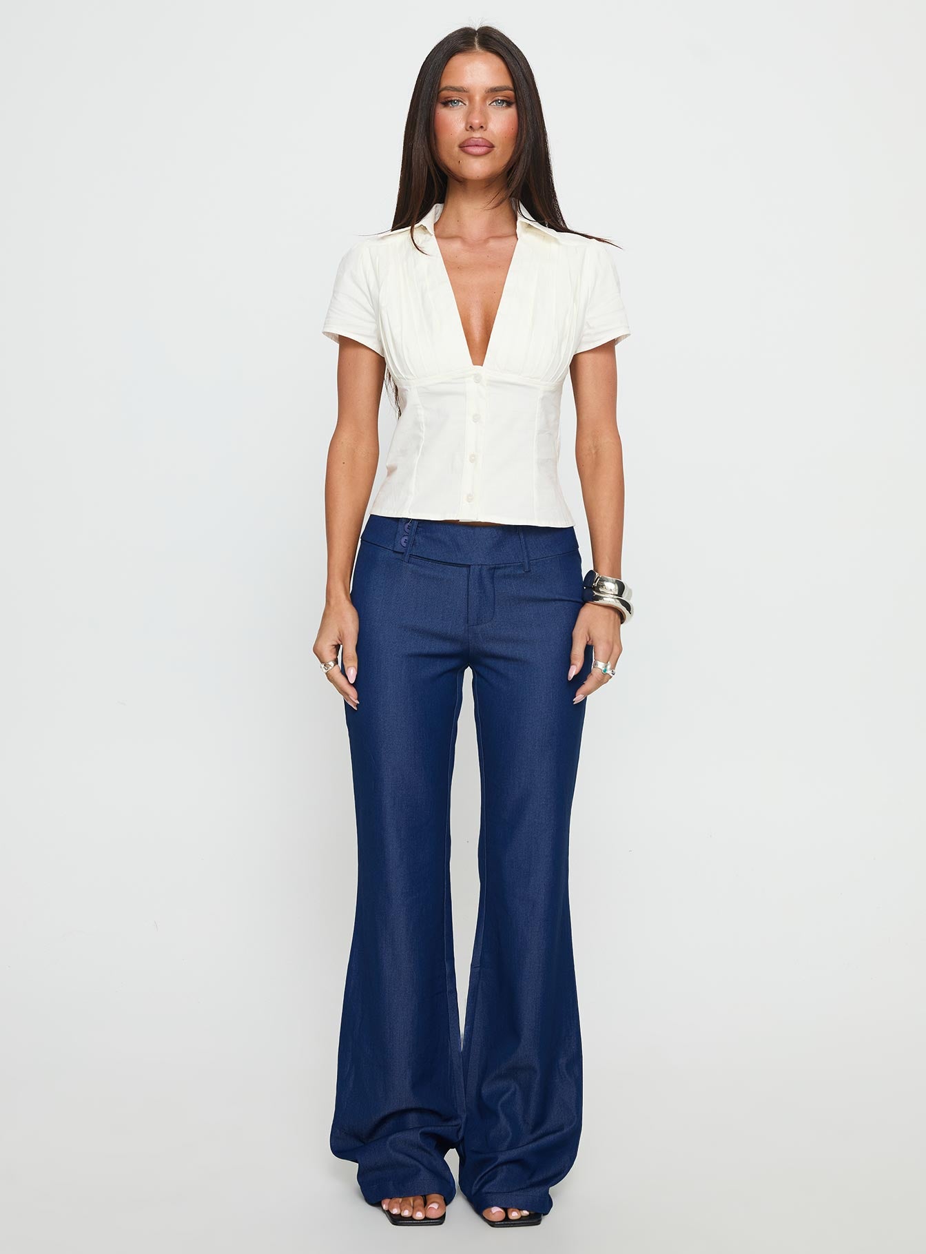 Kinkirk Flared Pants Chambray - Image 6