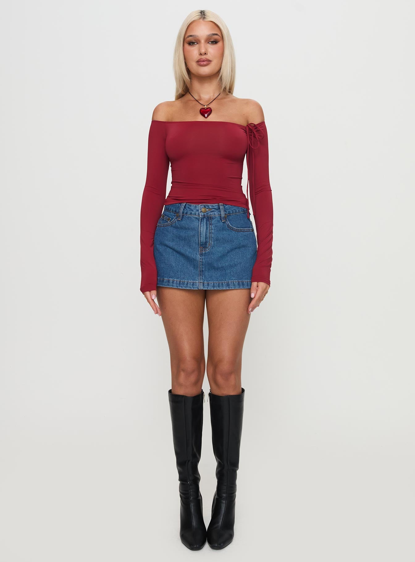 Nicolina Low Rise Denim Mini Skirt Light Wash Petite - Image 6