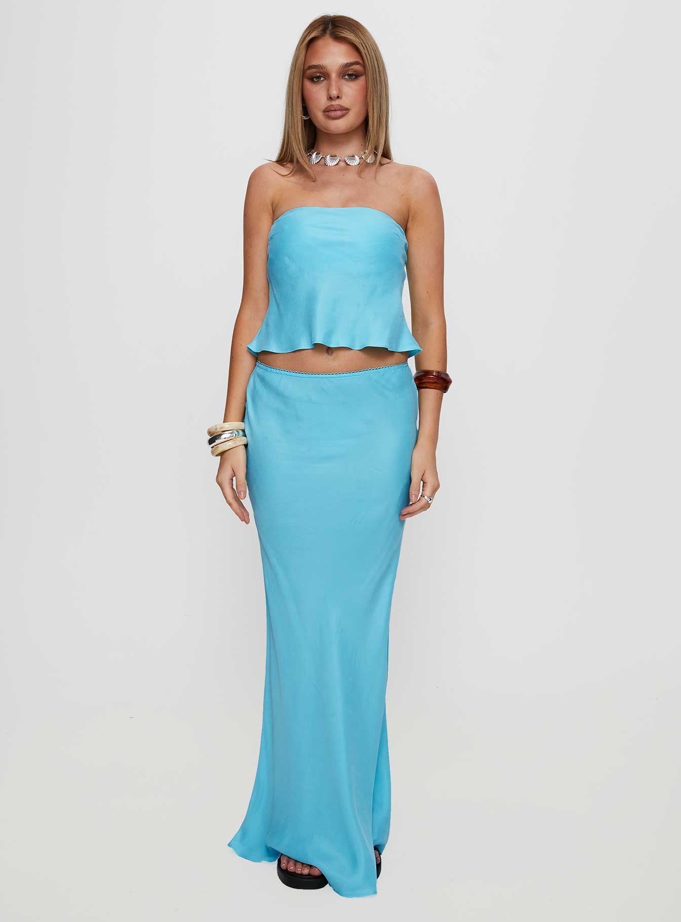 Lucelia Strapless Top Aqua - Image 7