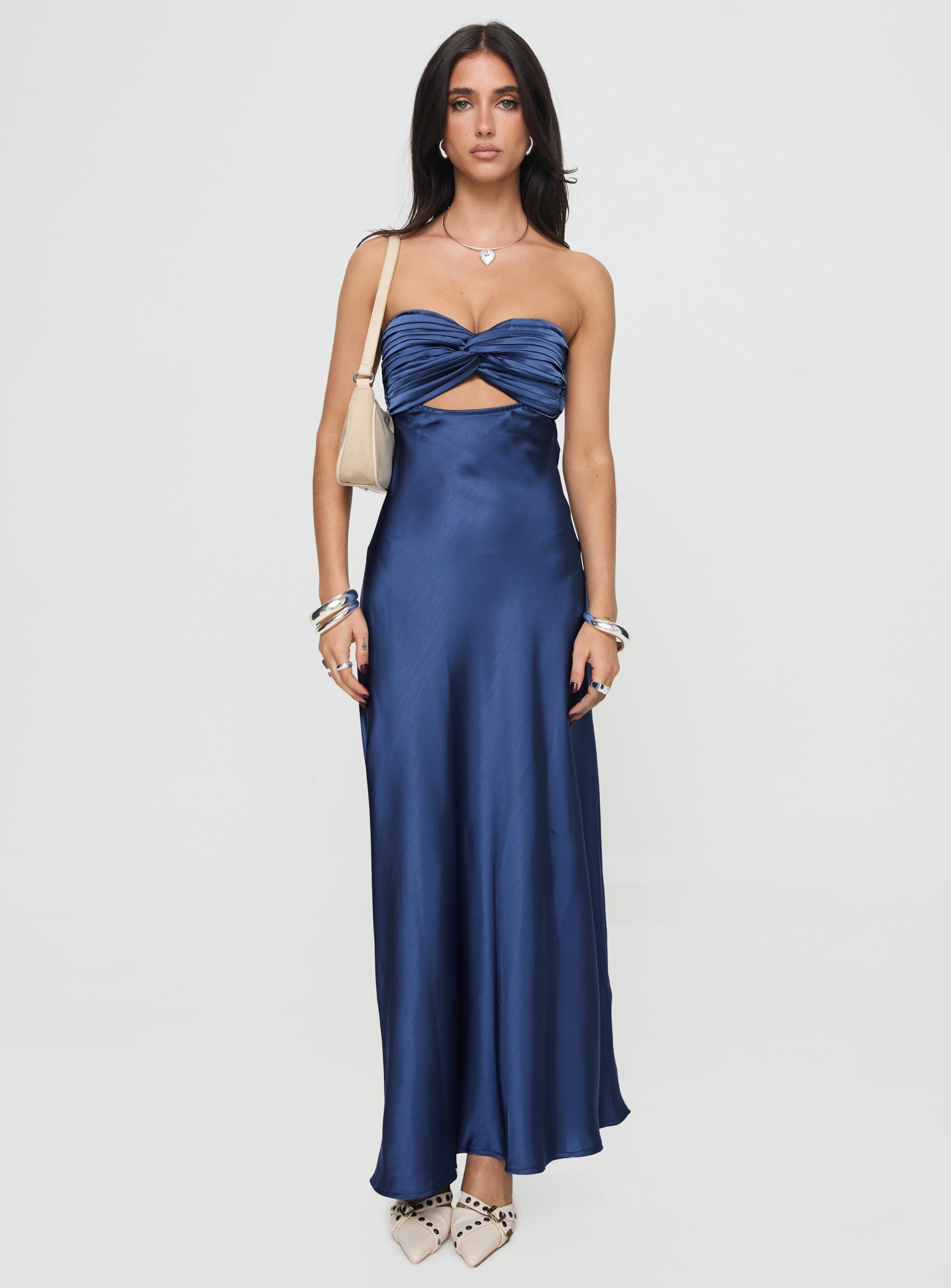 Faviola Strapless Maxi Dress Blue - Image 6