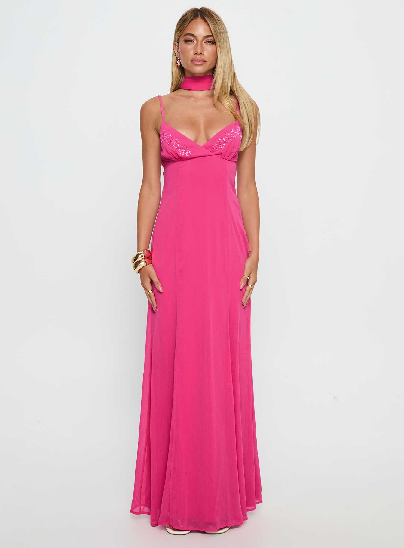 Jadira Scarf Maxi Dress Guava - Image 7