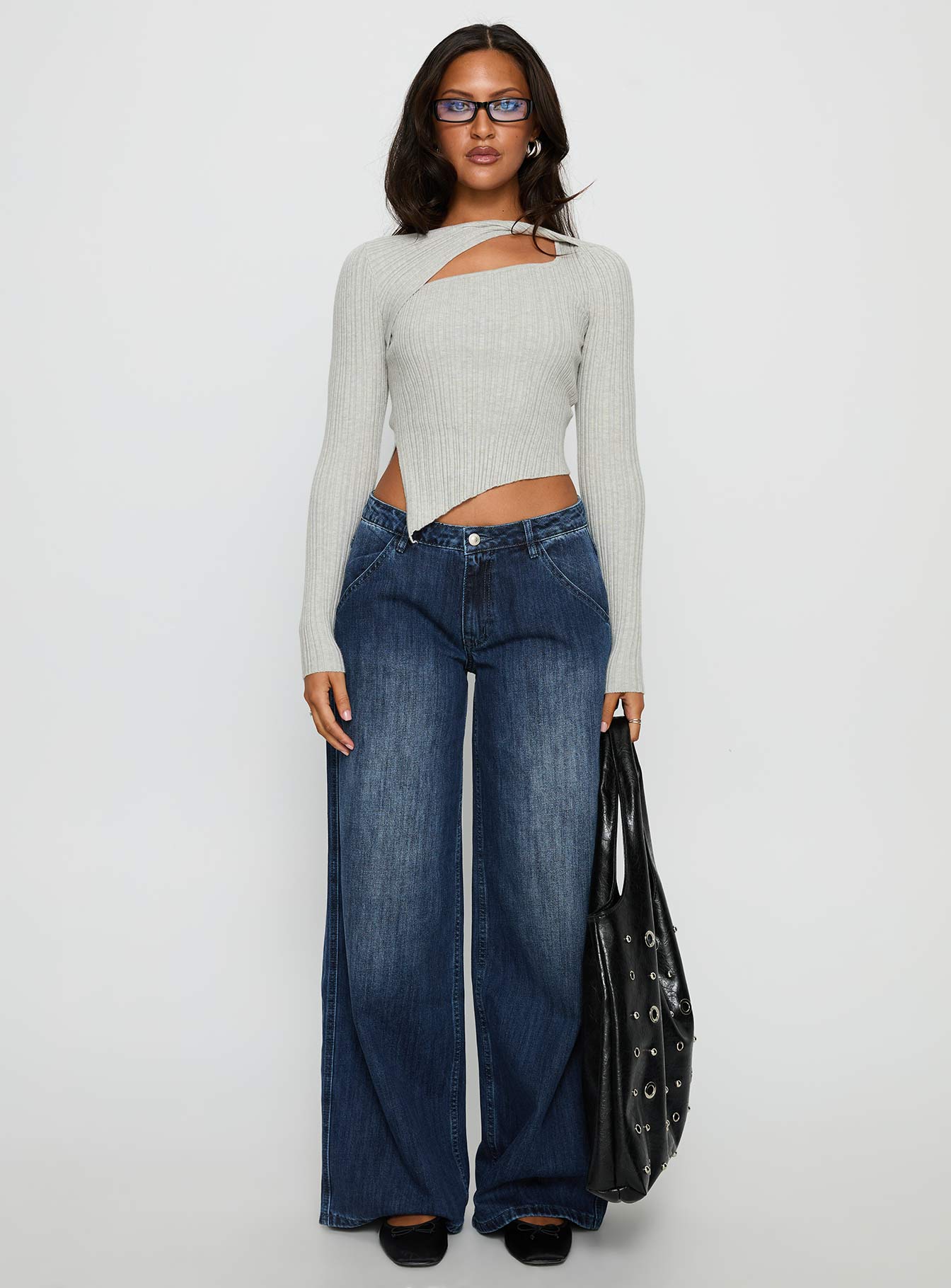 Ellara Long Sleeve Top Grey - Image 7