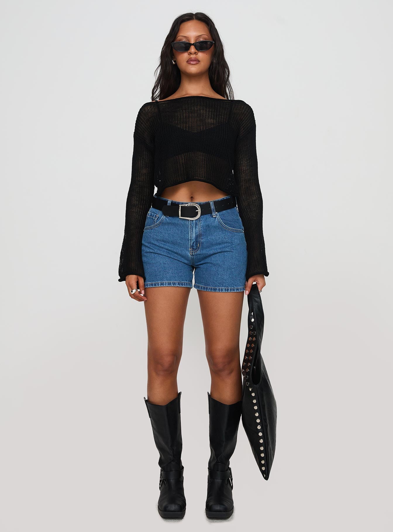 Saldana Shorts Mid Blue Denim - Image 7