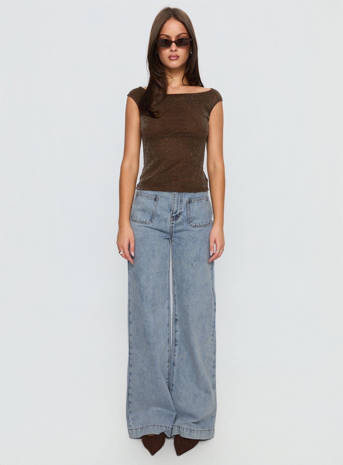 Cheirosa Off Shoulder Top Brown Shimmer - Image 7