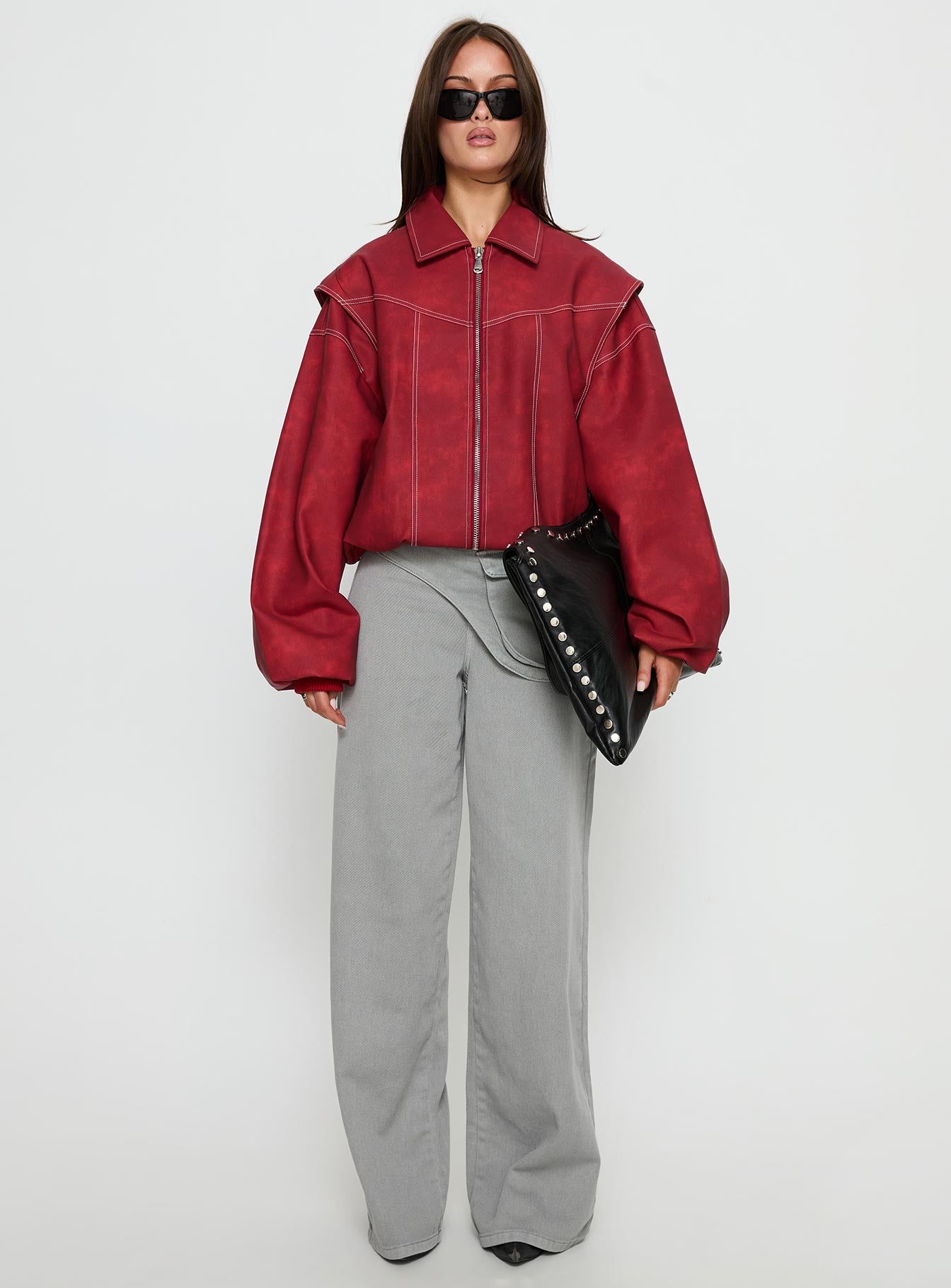 Vista Bomber Jacket Crimson - Image 7