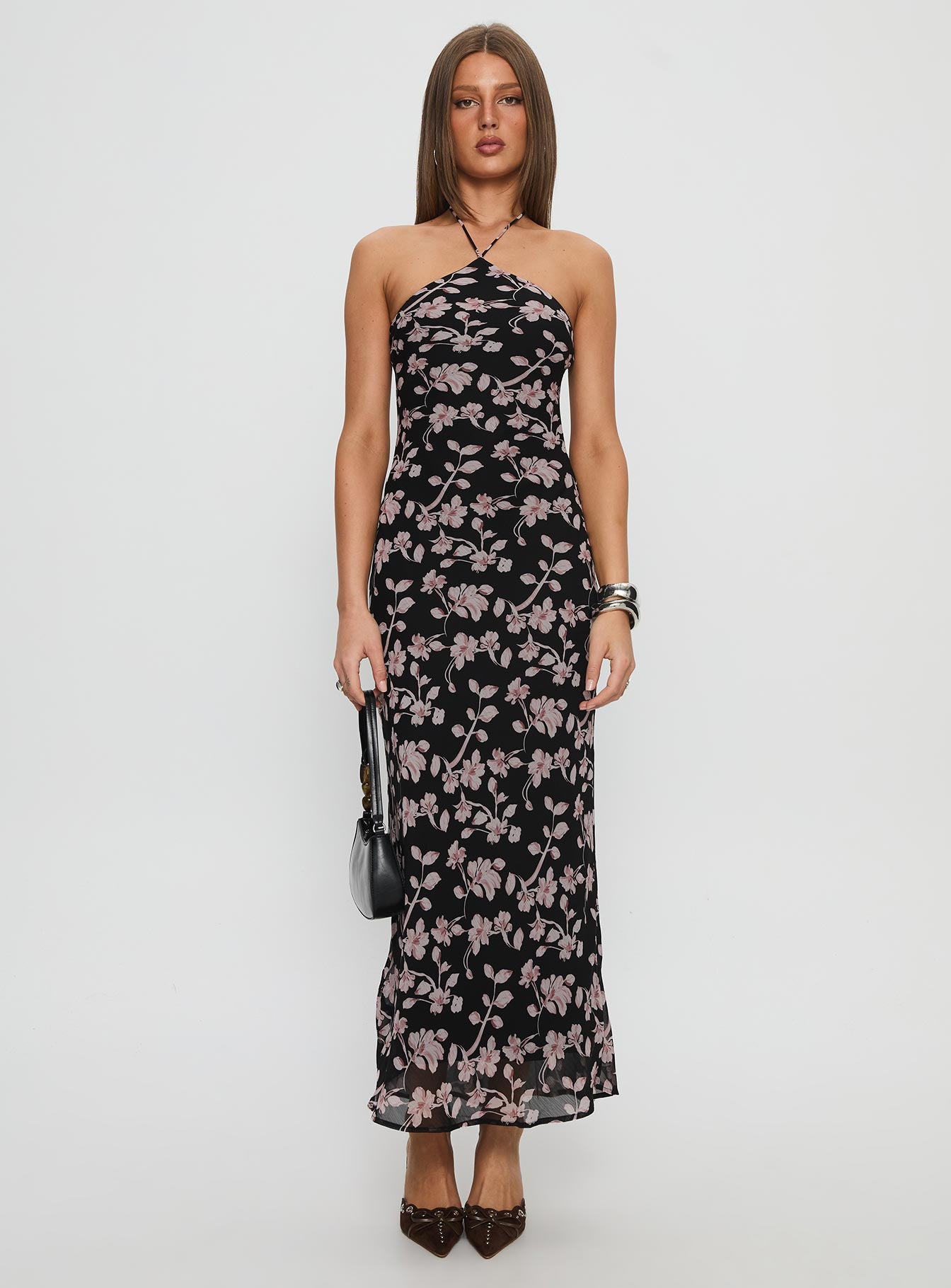 Anisa Halter Maxi Dress Black Floral - Image 7