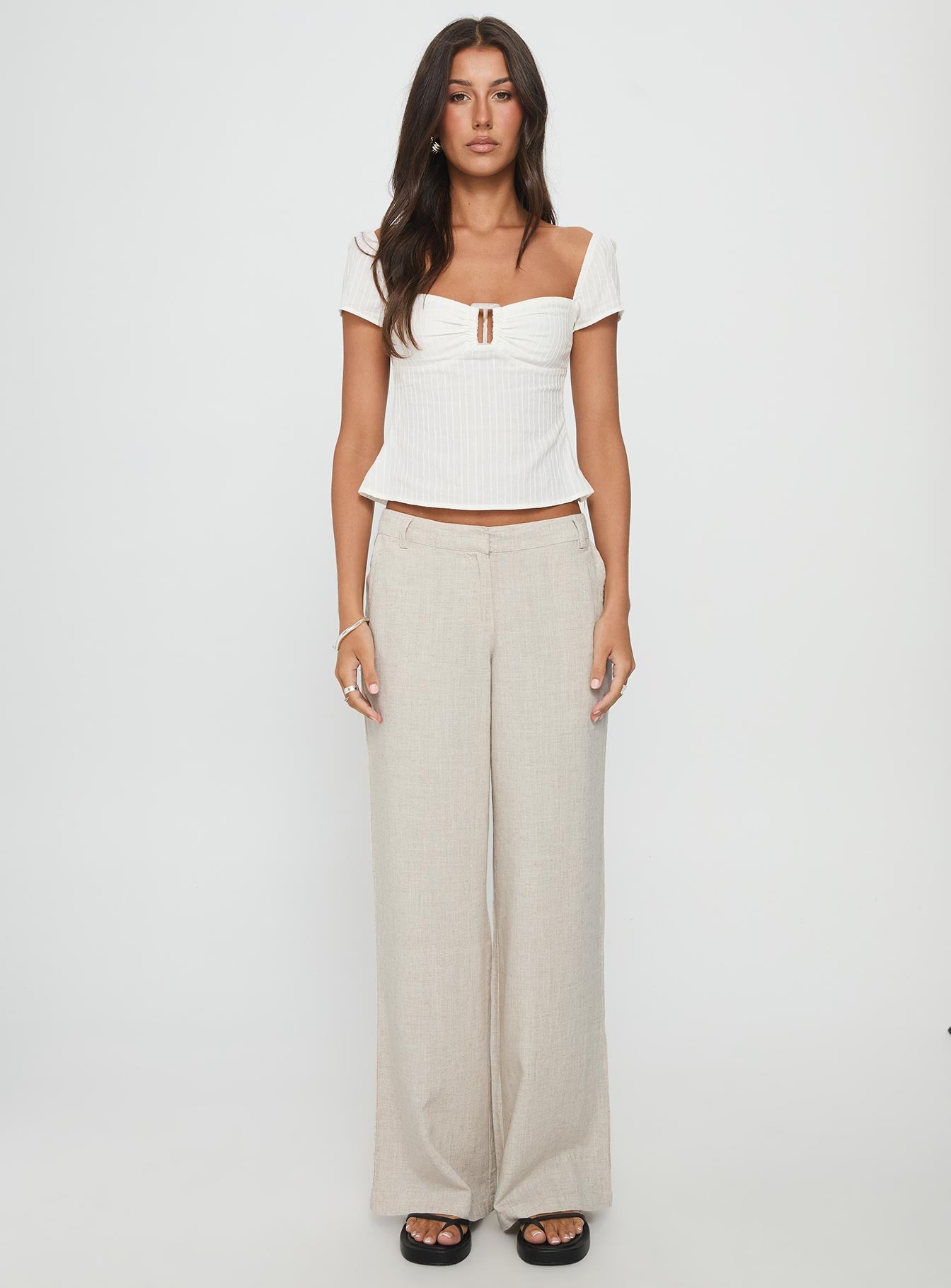 Syrena Tailored Wide Leg Pant Natural - Image 7