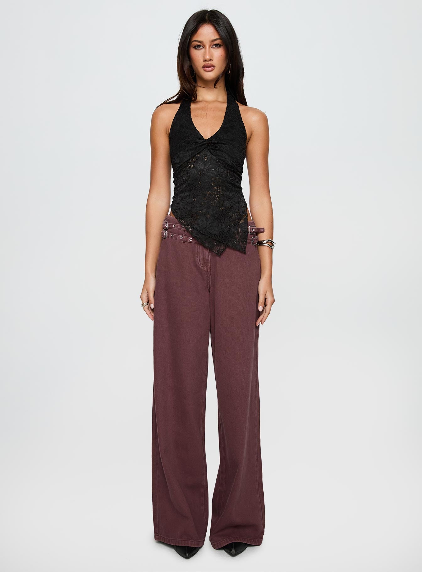 Alviera Lace Halter Top Black - Image 7