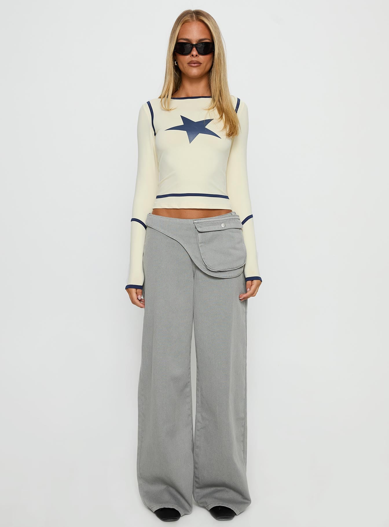 Starshot Long Sleeve Graphic Top Cream - Image 7