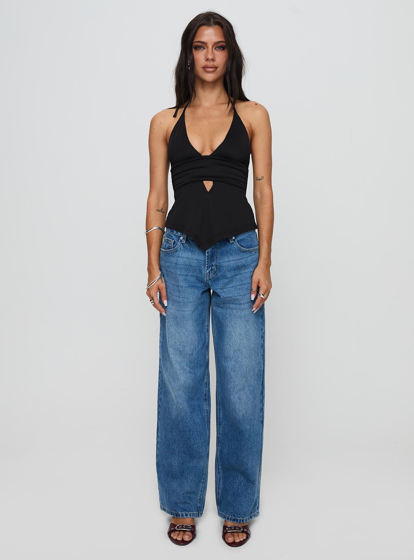 Serenitia Mid Rise Relaxed Jeans Mid Blue Wash Petite - Image 7