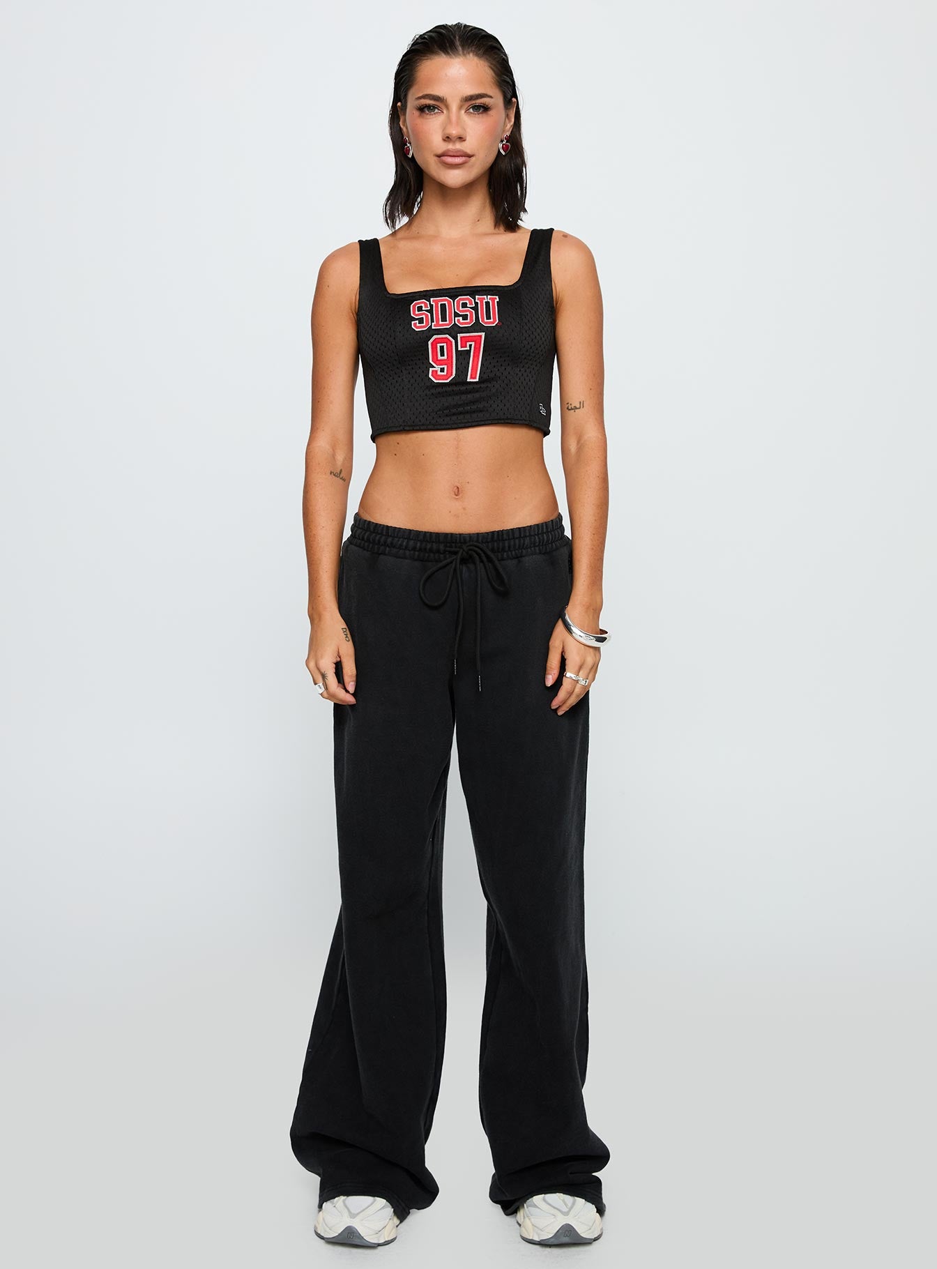 Sdsu Jersey Corset Top Black - Image 7