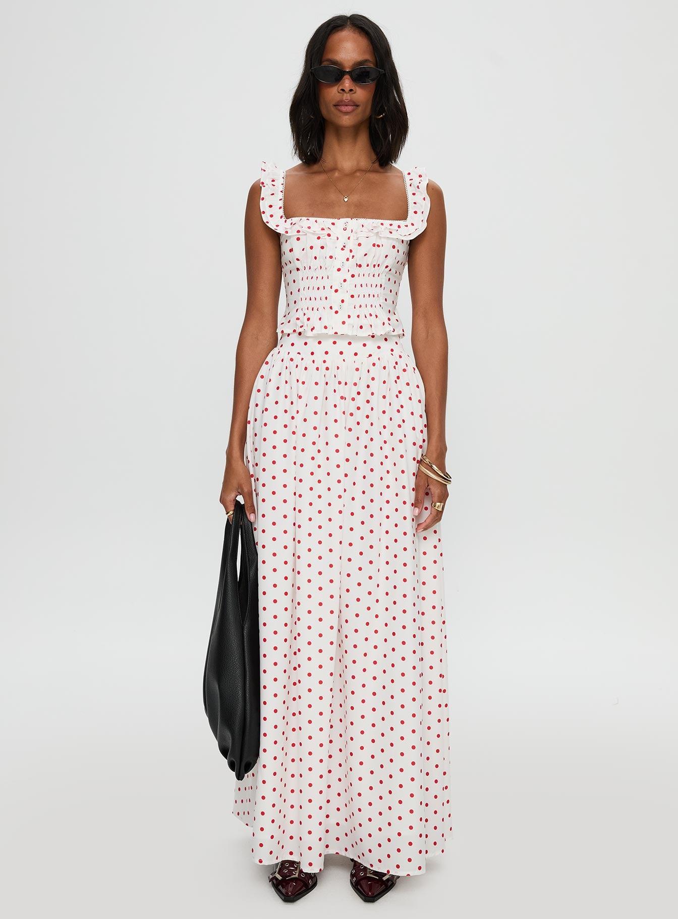 Valerio Maxi Skirt White Red - Image 7