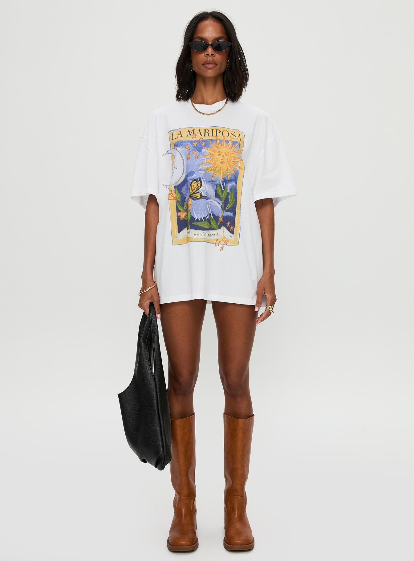 Tarot Card Oversized Graphic Top White Multi - Image 7