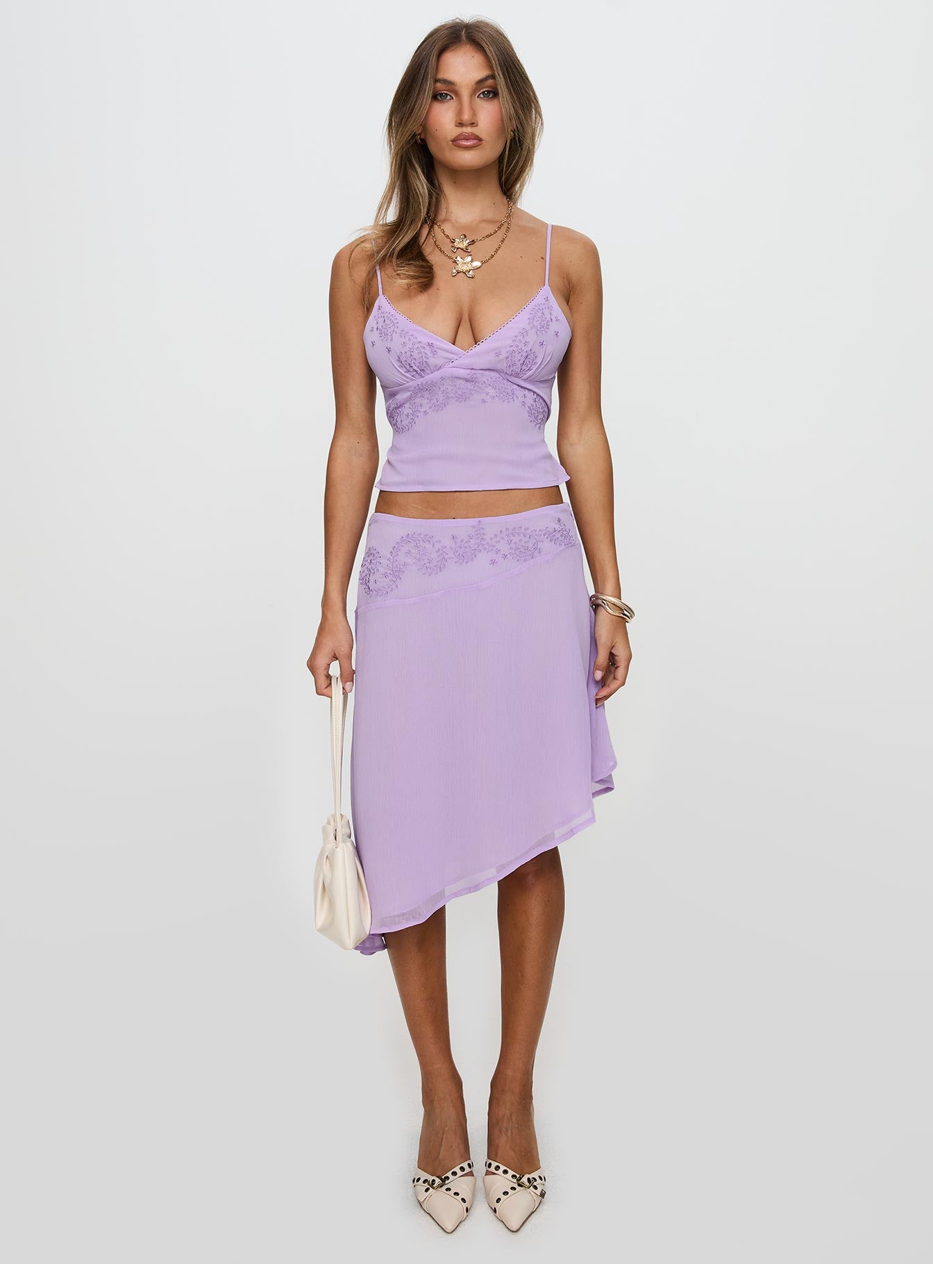 Pappilion Asymmetrical Skirt Lilac - Image 7