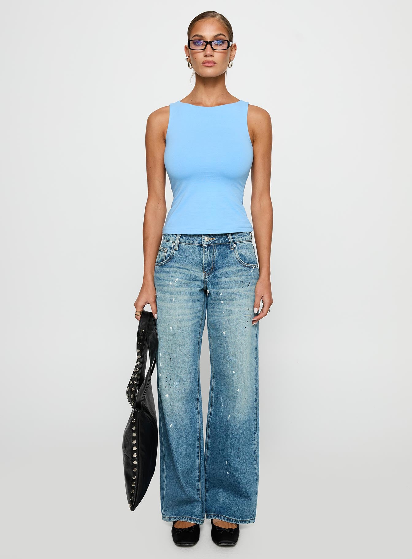 Lose Your Number High Neck Top Blue - Image 7