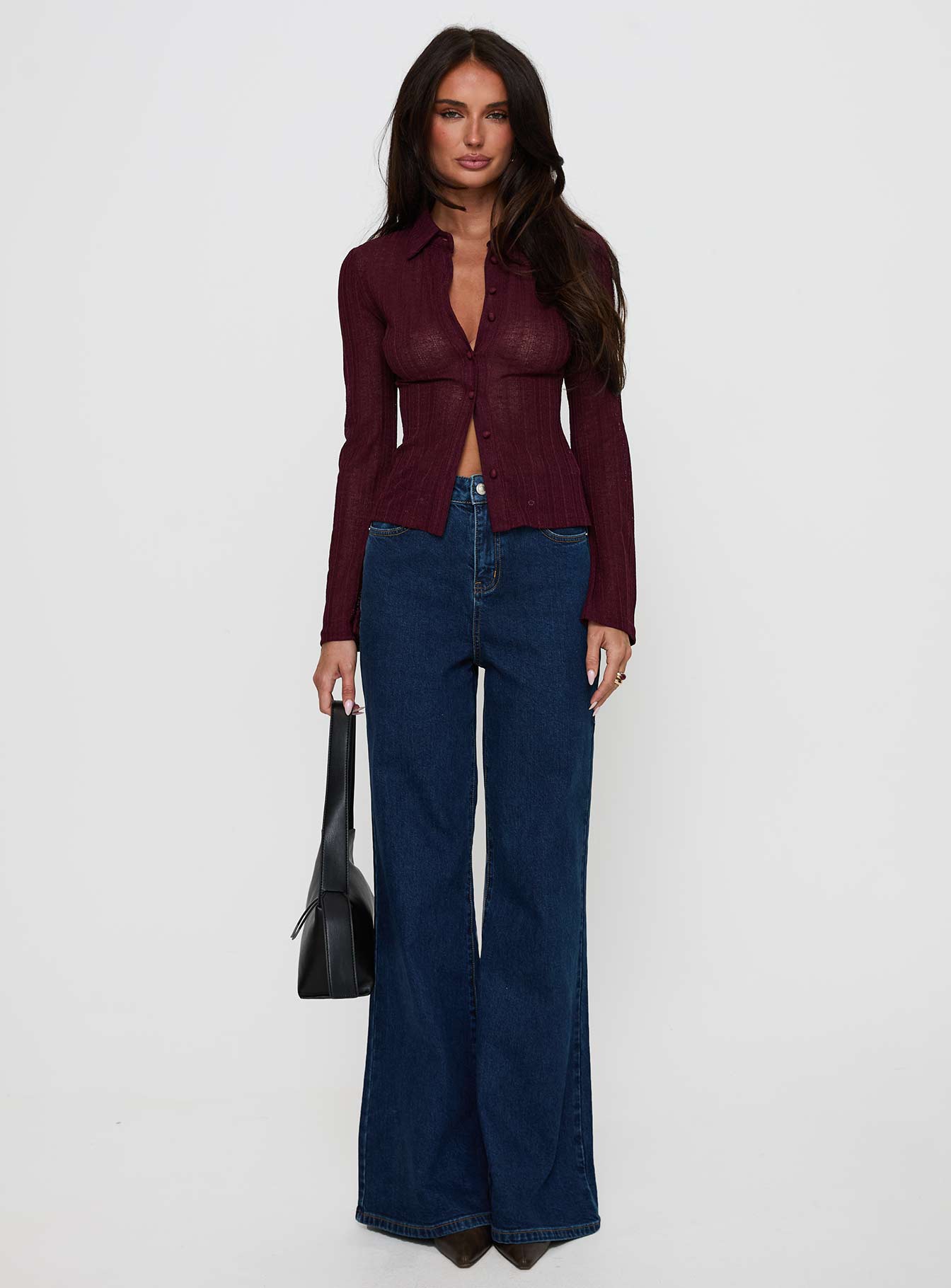 When You Sleep Long Sleeve Top Wine - Image 6
