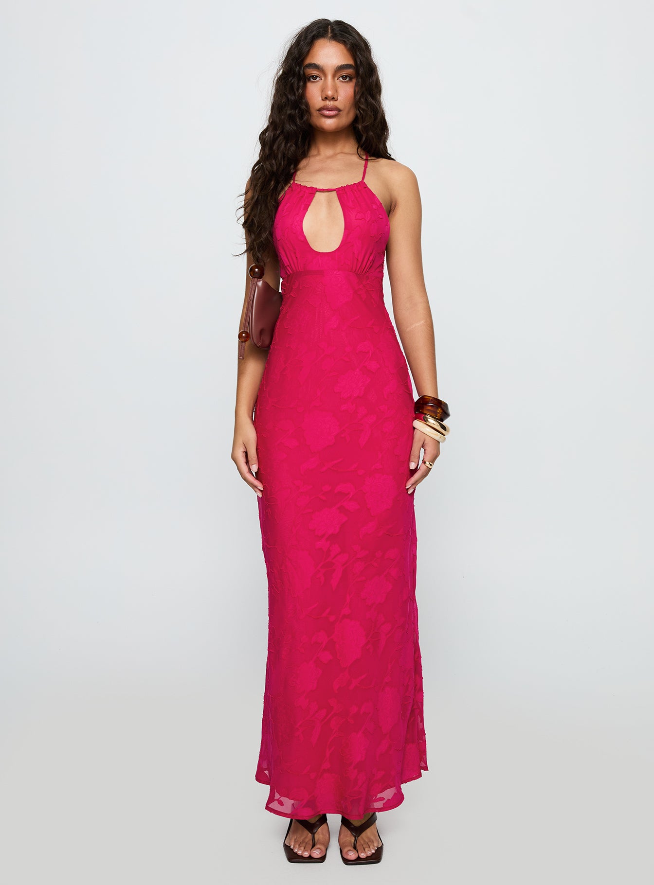 Magnetic Halter Maxi Dress Hot Pink - Image 6